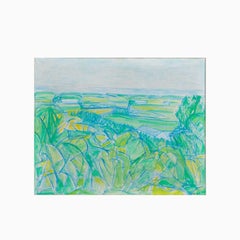 Christine Swane – Ölgemälde einer dänischen Landschaft im Stil der Moderne, signiert, 1960