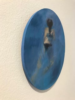 ''Swimming 2'' Contemporary Oil Painting of a Girl Swimming