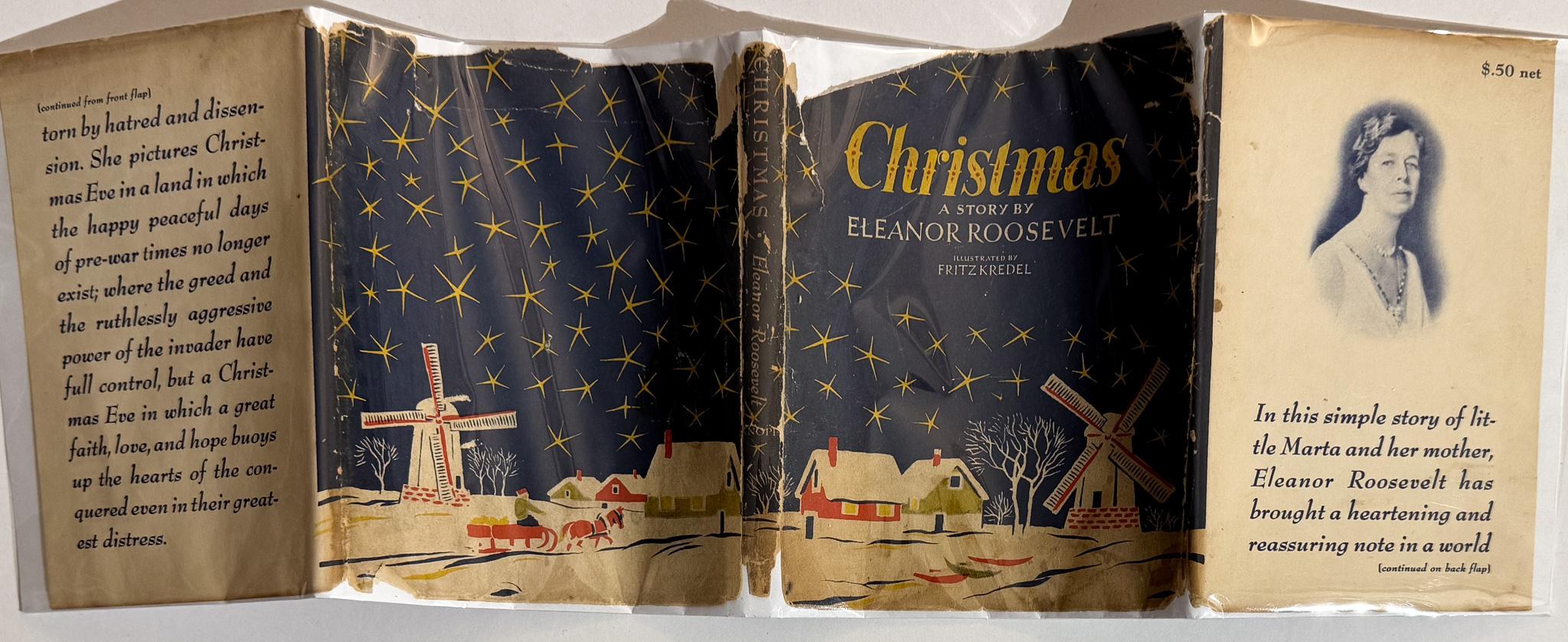 Première édition (déclarée) de ce conte de Noël de la Première Dame Eleanor Roosevelt, avec des illustrations de Fritz Kredel.  Publié en 1940 par Alfred A. Knopf. 12mo (4.25