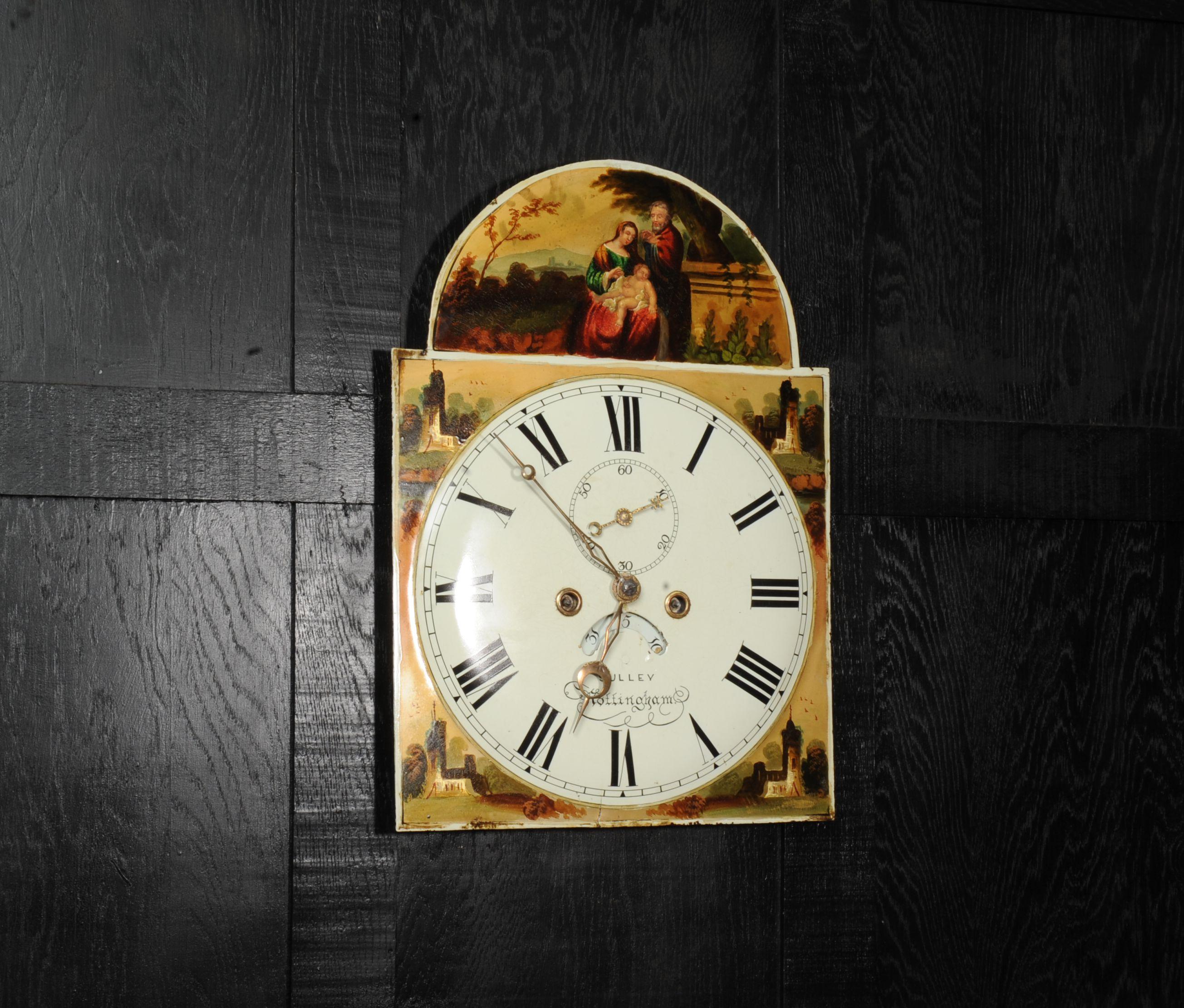 Antikes englisches Weihnachts-Uhr-Zifferblatt-Gesicht aus Eisen – seltenes Zifferblatt der Heiligen Familie – Arbeit im Angebot 4