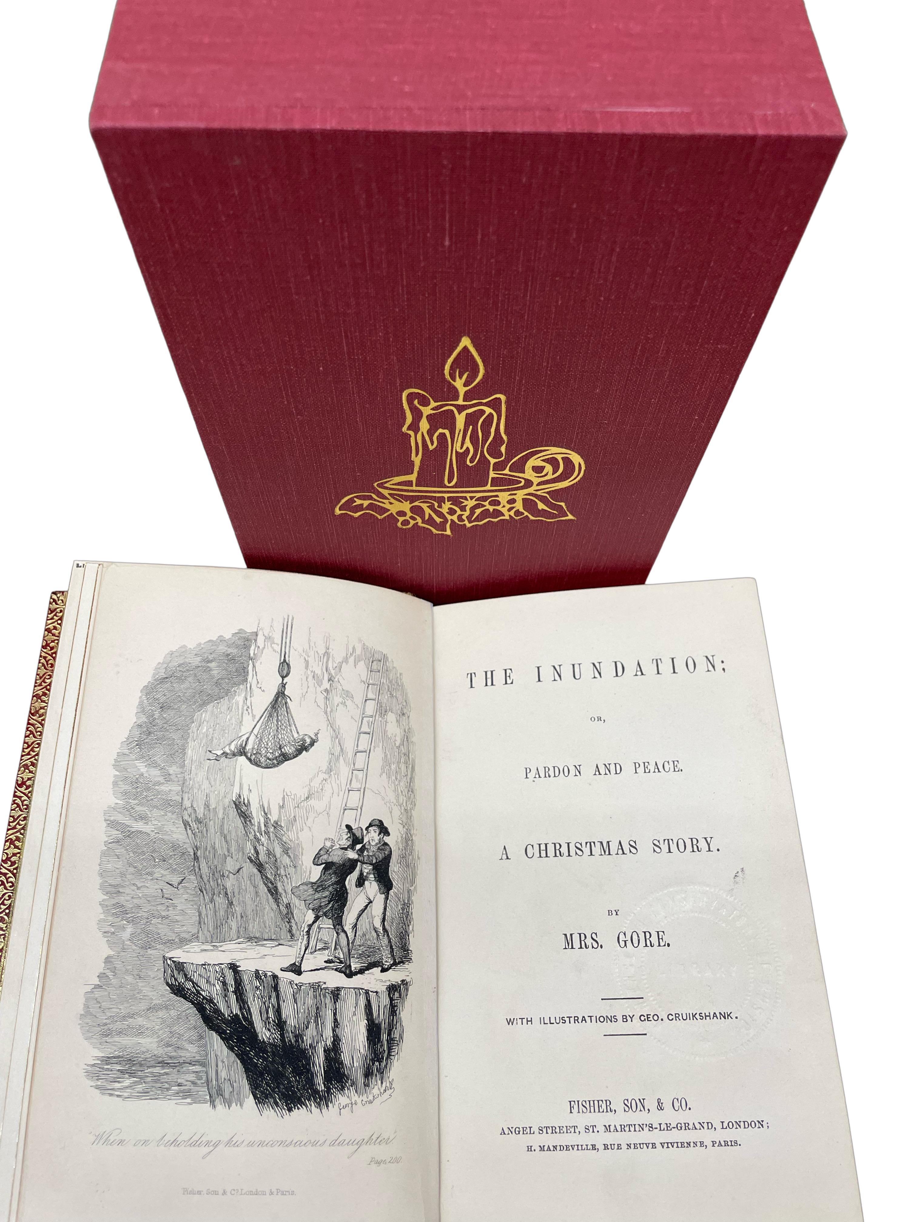 Paper Christmas Books by Mrs. Gore, Illustrated by George Cruikshank, Three Volume Set For Sale