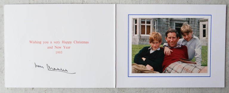 English Christmas Card From King Charles 111. Dated 1993 For Sale