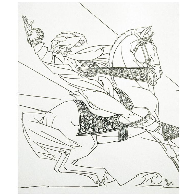 "Cavaliere di Natale", 1925 Disegno di Walter Dorwin Teague in vendita