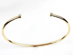 Regalo di Natale per la madre Bracciale Bangle con diamanti Gioielli in oro giallo 14K