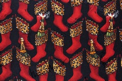 Christmas Gift, Vintage Nicole Miller Silk Fabric Irish Linen Pillow Stockings