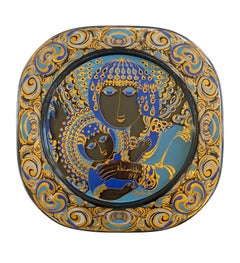 Christmas Glass Wall Plate by Bjørn Wiinblad 1976, Limited Edition for Rosenthal
