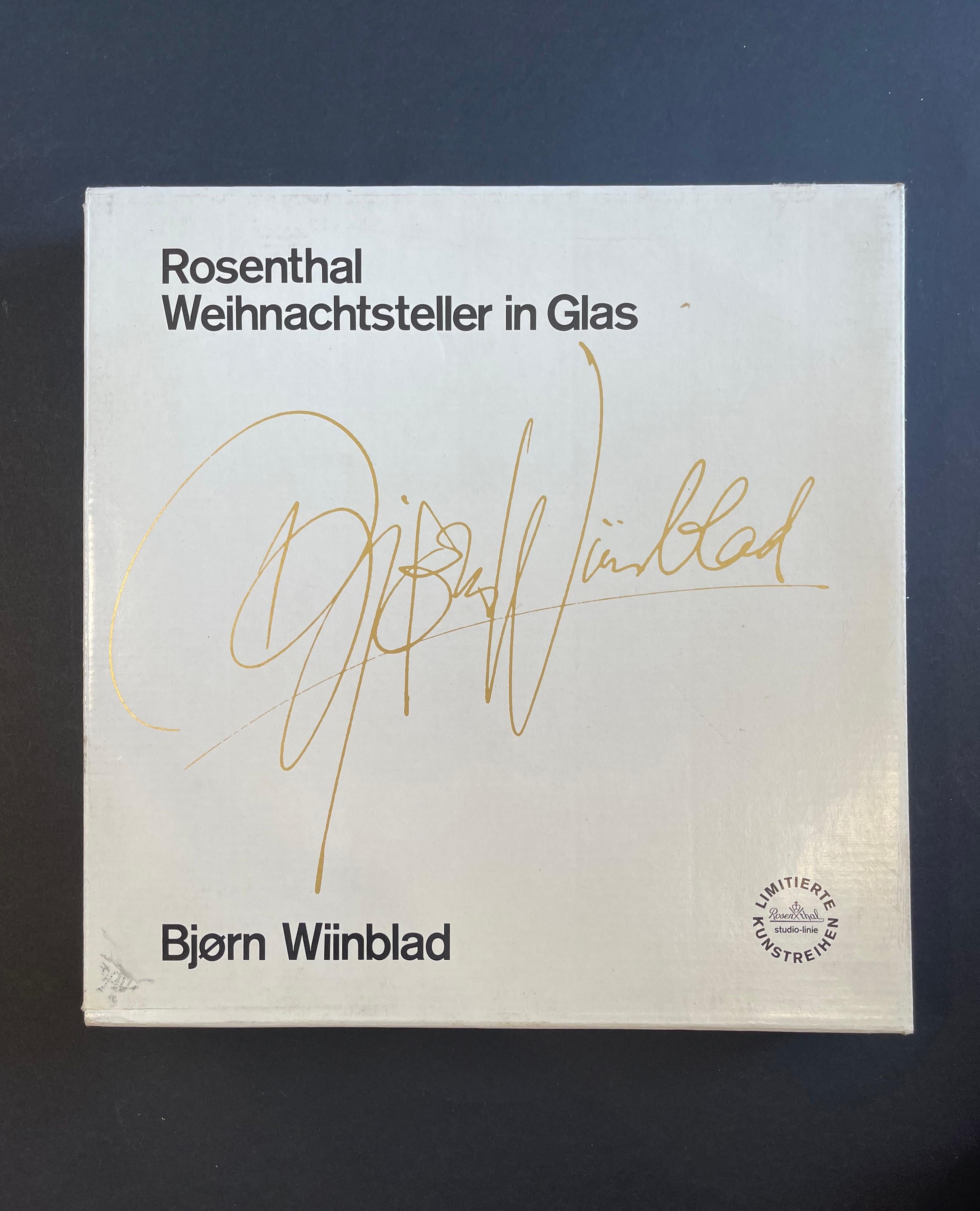Weihnachts-Wandteller aus Glas von Bjørn Wiinblad 1976, limitierte Auflage für Rosenthal im Angebot 1
