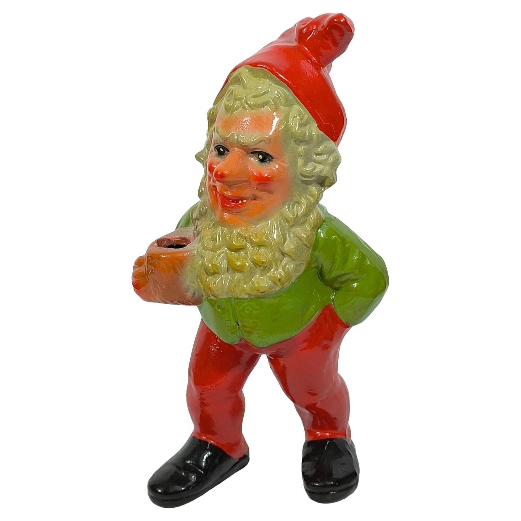 Weihnachtswichtel - Seltener Vintage-Zwerg mit Kerzenständer, Deutschland ca. 1950er Jahre