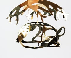 Christmas Ornament Featuring A Reindeer Made In Brass & 18 Karat Gold From 2023