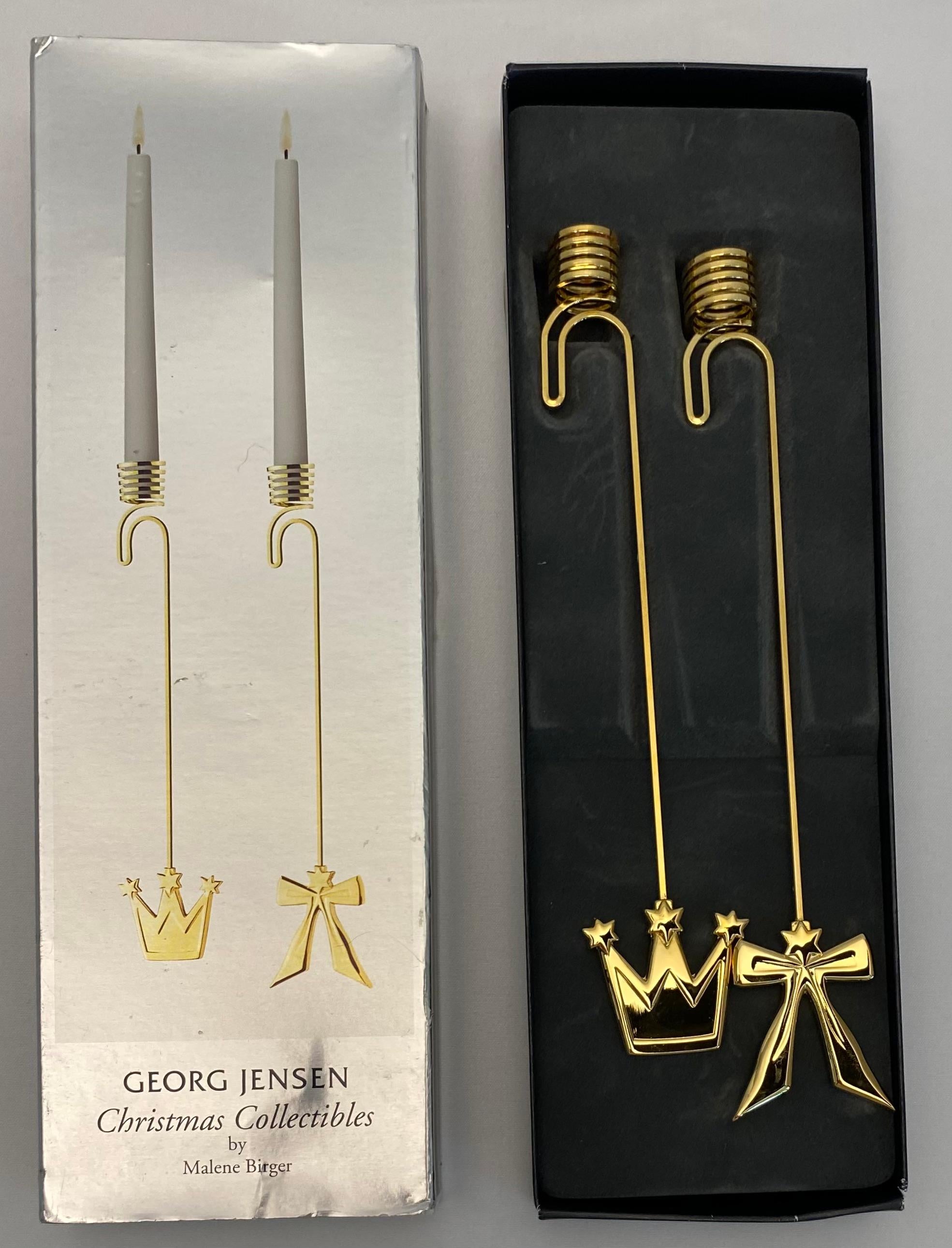 Christmas ornaments designed by Malene Birger for Georg Jensen. The ornaments are made of brass and gilded with 24-carat gold.

Measures: 7