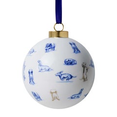 Christmas ornaments with Dachshund By van Heinen Delfts Bleu