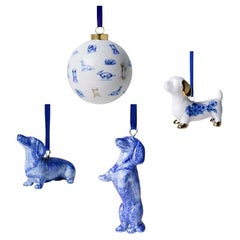 Christmas ornaments with Dachshund By van Heinen Delfts Bleu Christmas ornaments with Dachshund By van Heinen Delfts Bleu