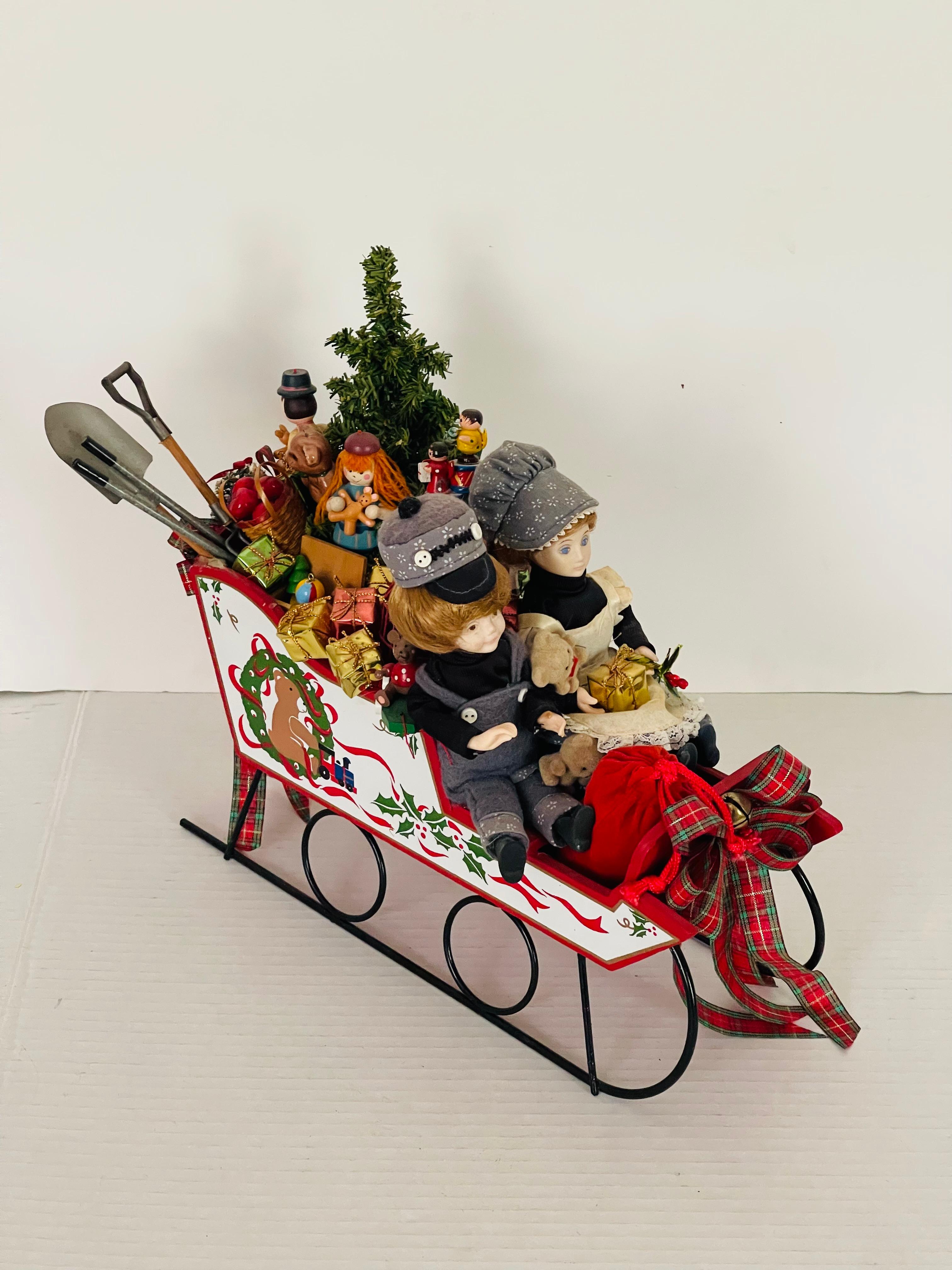 Albero di Natale di Babbo Natale con panchina Carro di Natale con giocattoli in vendita 1