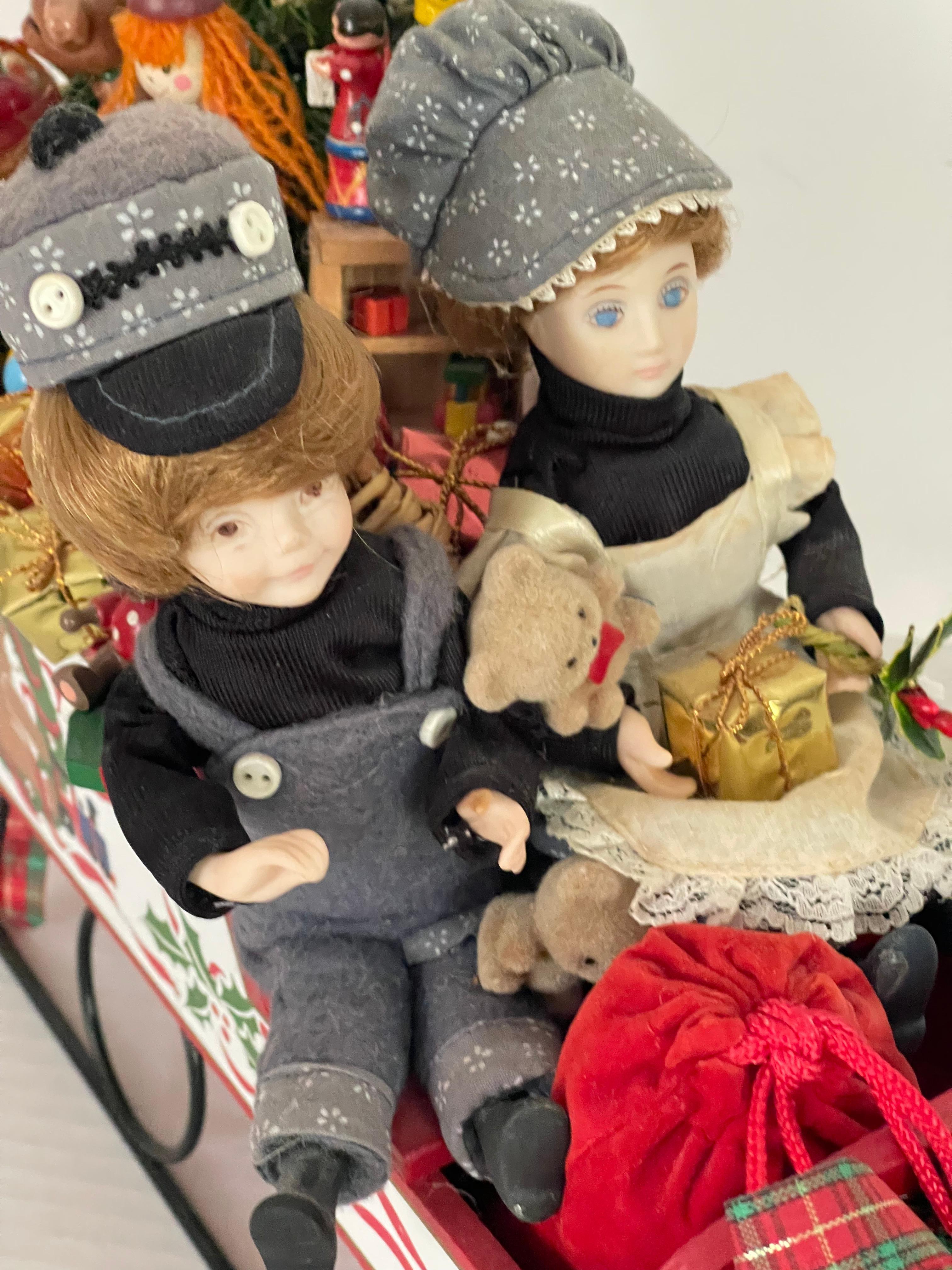 Albero di Natale di Babbo Natale con panchina Carro di Natale con giocattoli in vendita 2