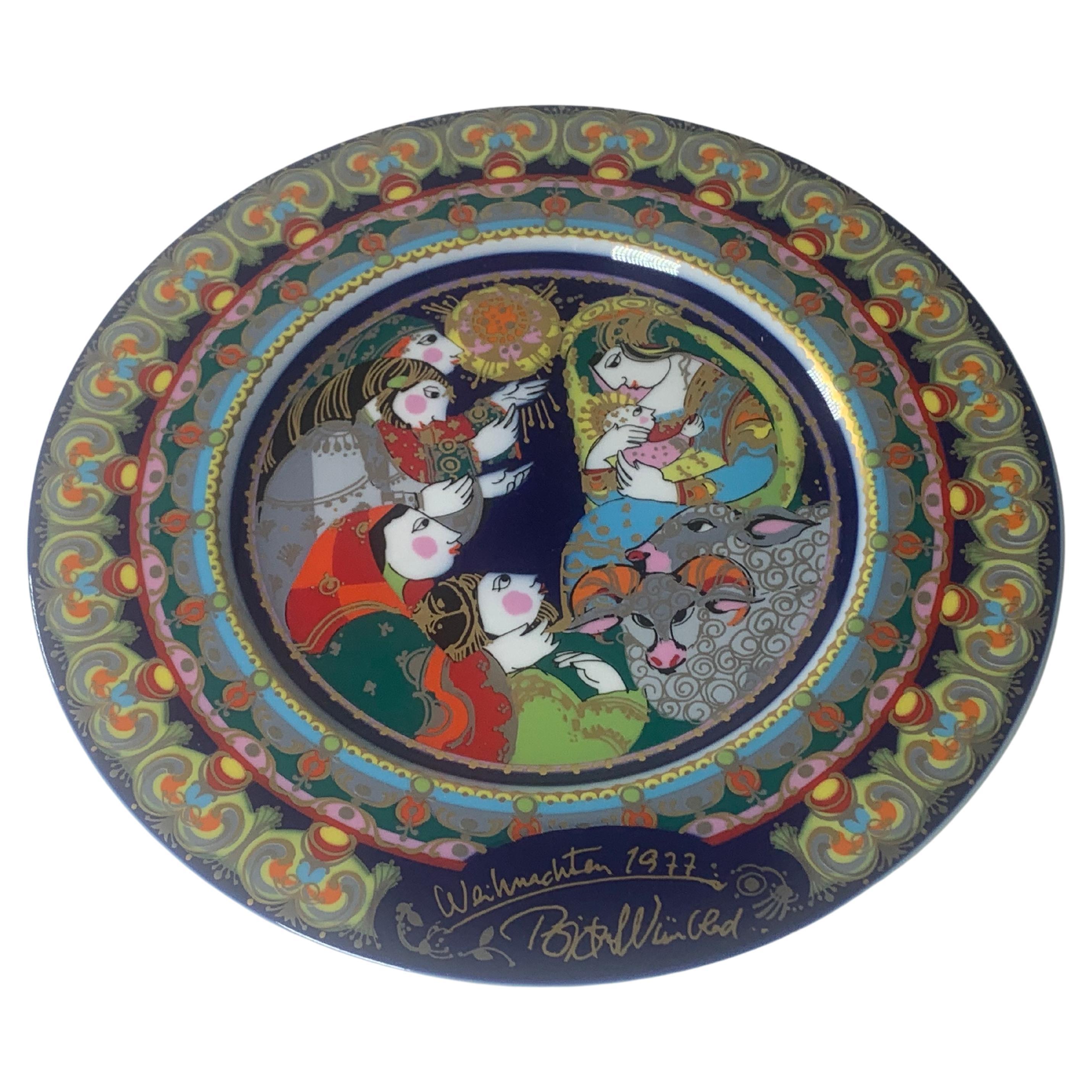 Assiette de Noël de Bjorn Wiinblad pour Rosenthal de 1977 en vente