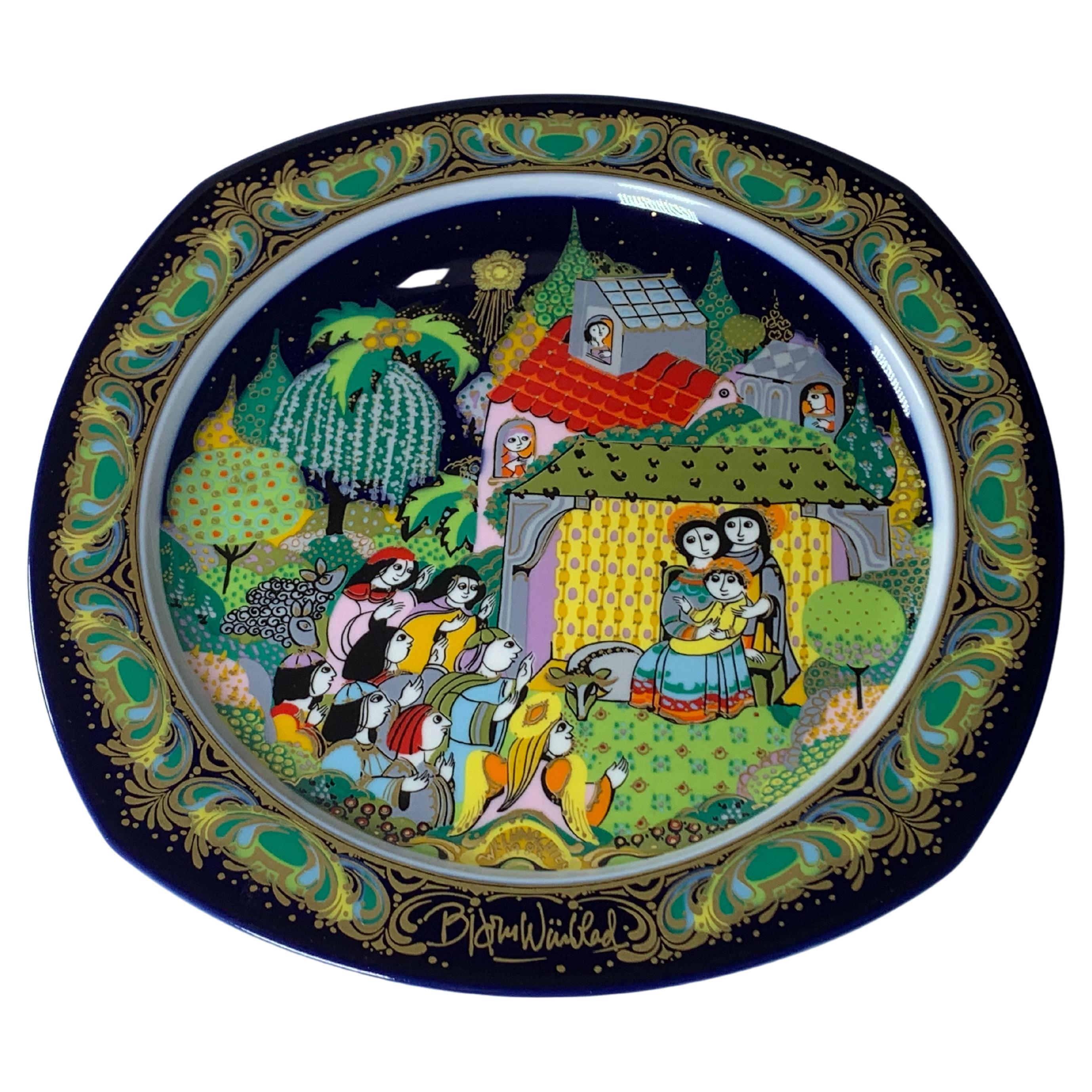 Christmas Songs Plate by Bjorn Wiinblad for Rosenthal from 1983 For Sale