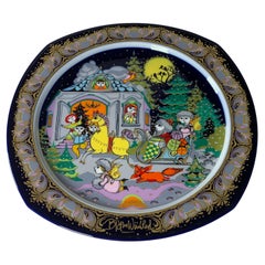 Vintage Christmas Songs Plate by Bjorn Wiinblad for Rosenthal from 1984