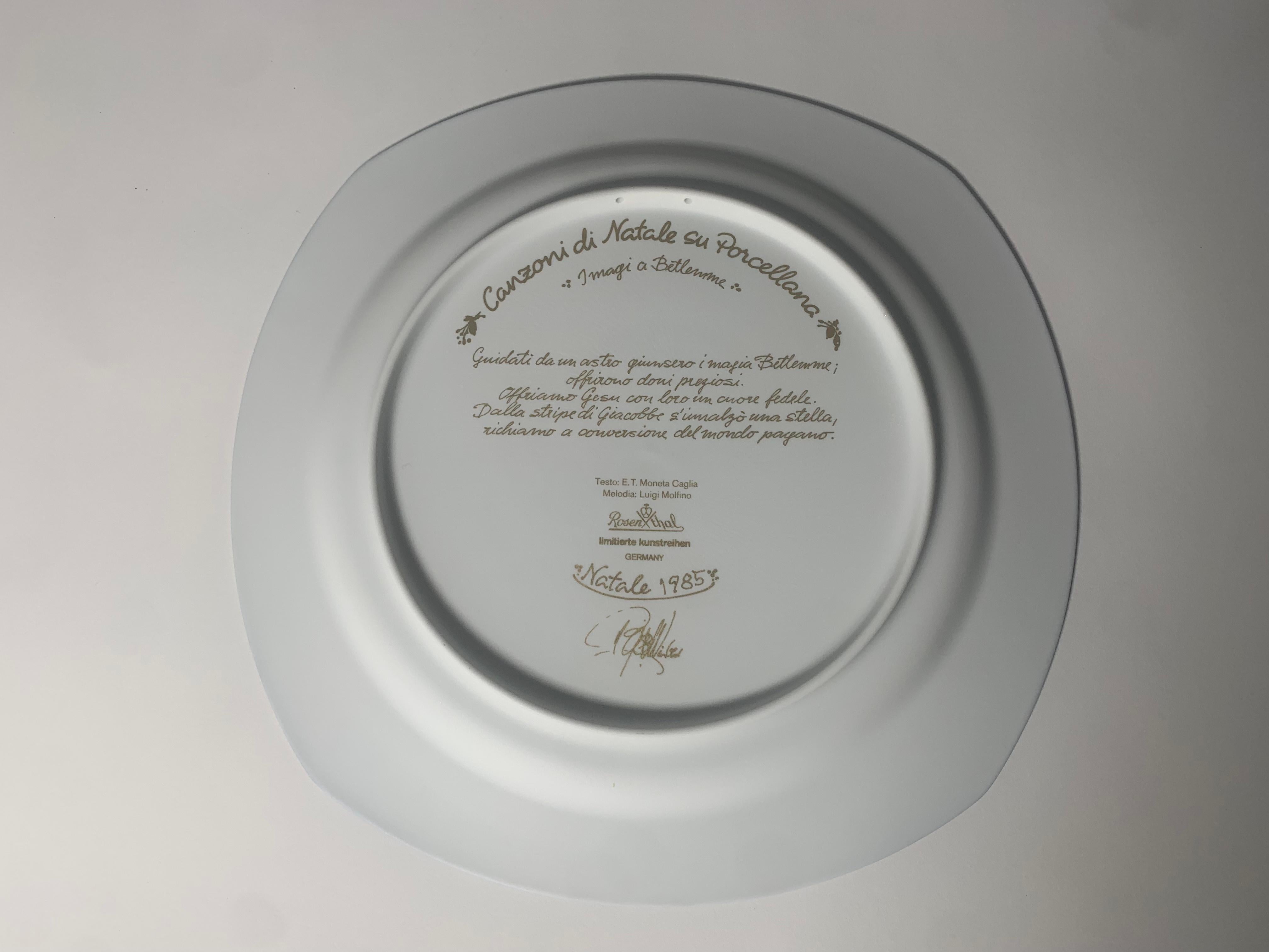 Modern Christmas Songs Plate by Bjorn Wiinblad for Rosenthal from 1985 For Sale