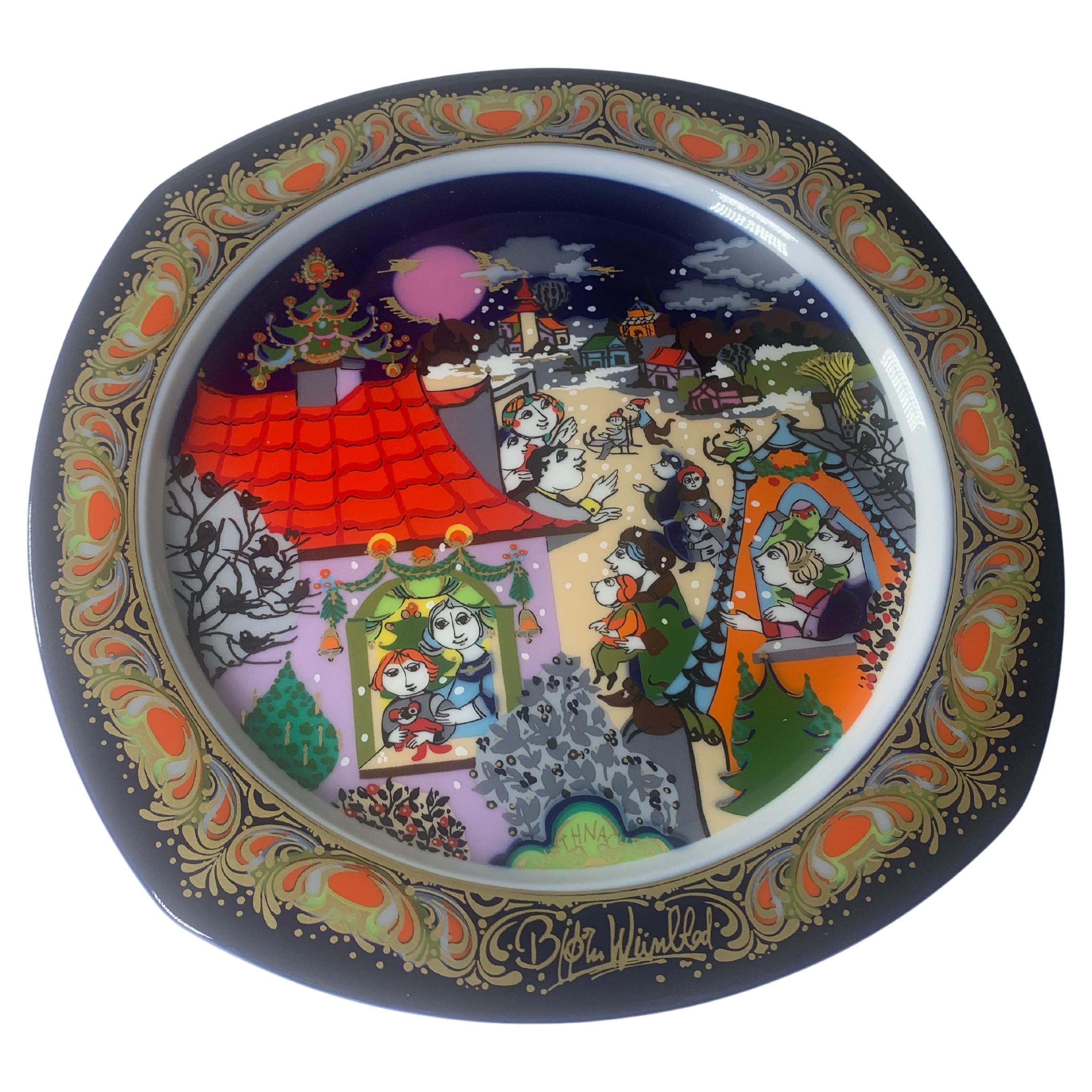 Christmas Songs Plate by Bjorn Wiinblad for Rosenthal from 1990 For Sale