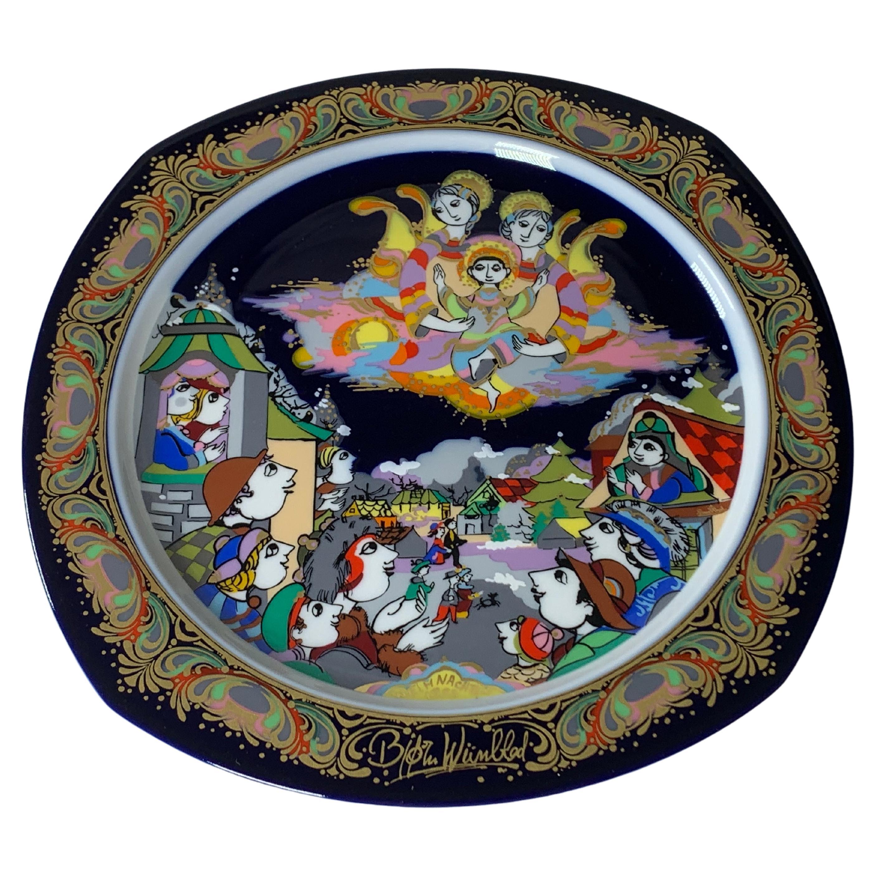 Christmas Songs Plate by Bjorn Wiinblad for Rosenthal from 1993 For Sale