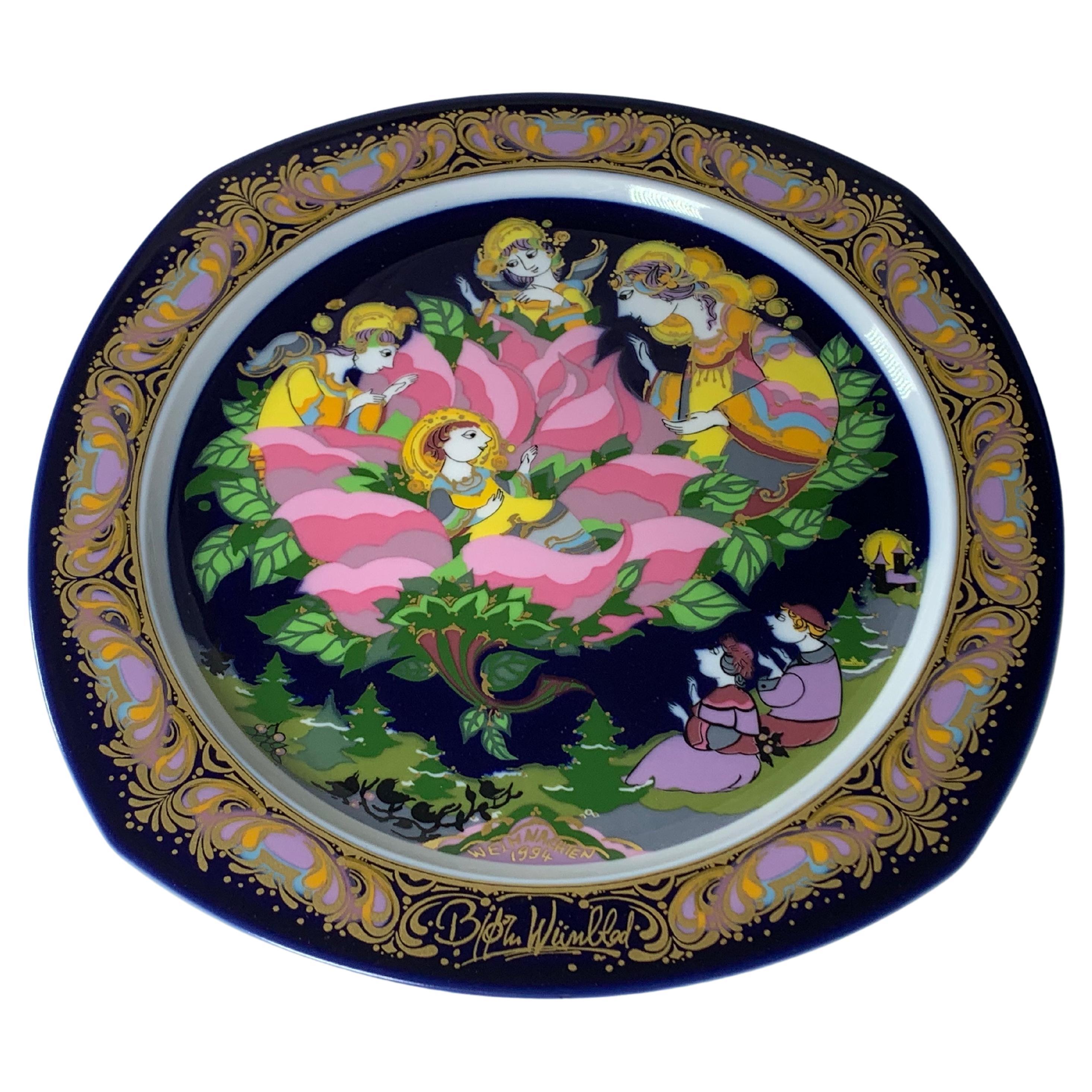 Christmas Songs Plate by Bjorn Wiinblad for Rosenthal from 1994 For Sale