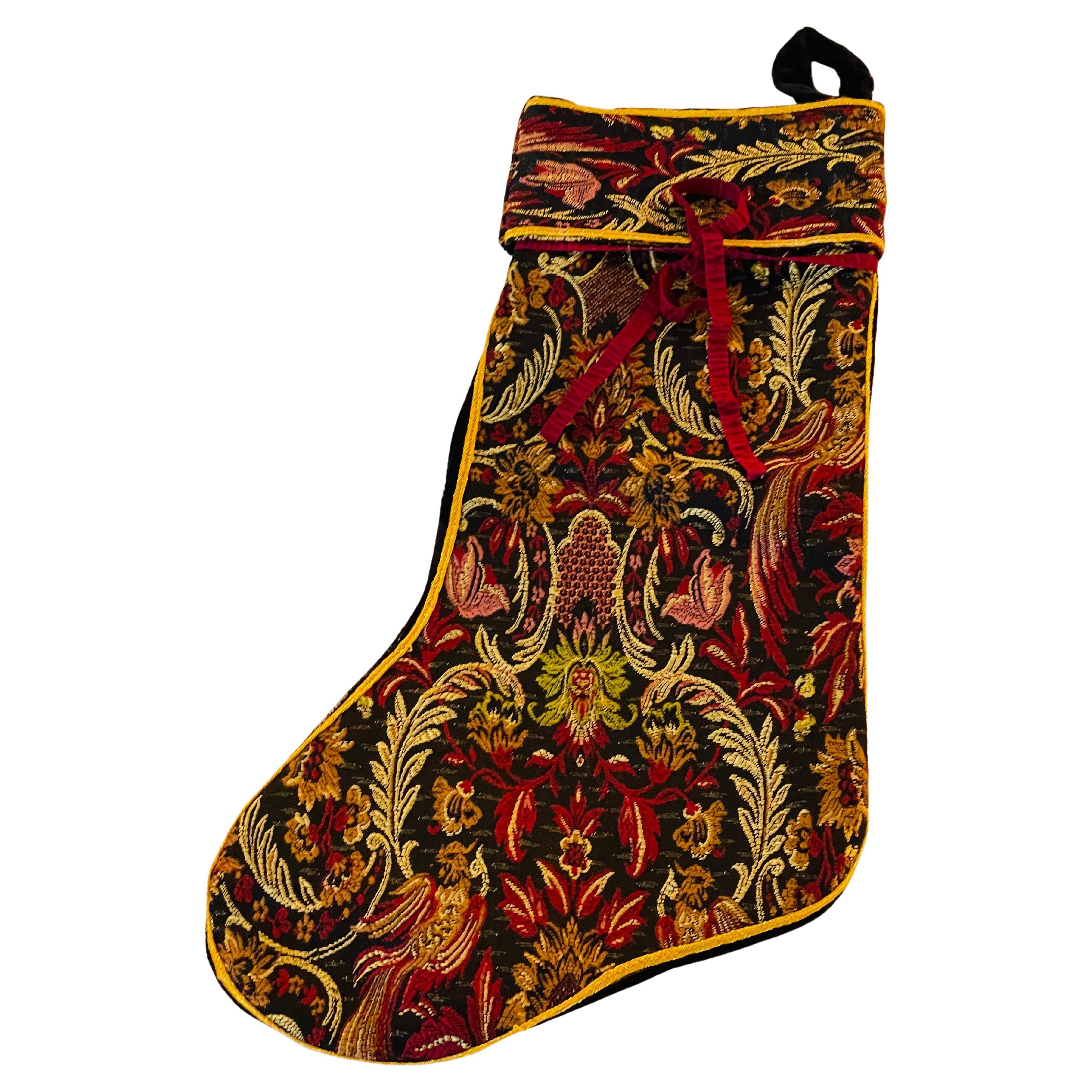 Calza di Natale in velluto broccato in vendita