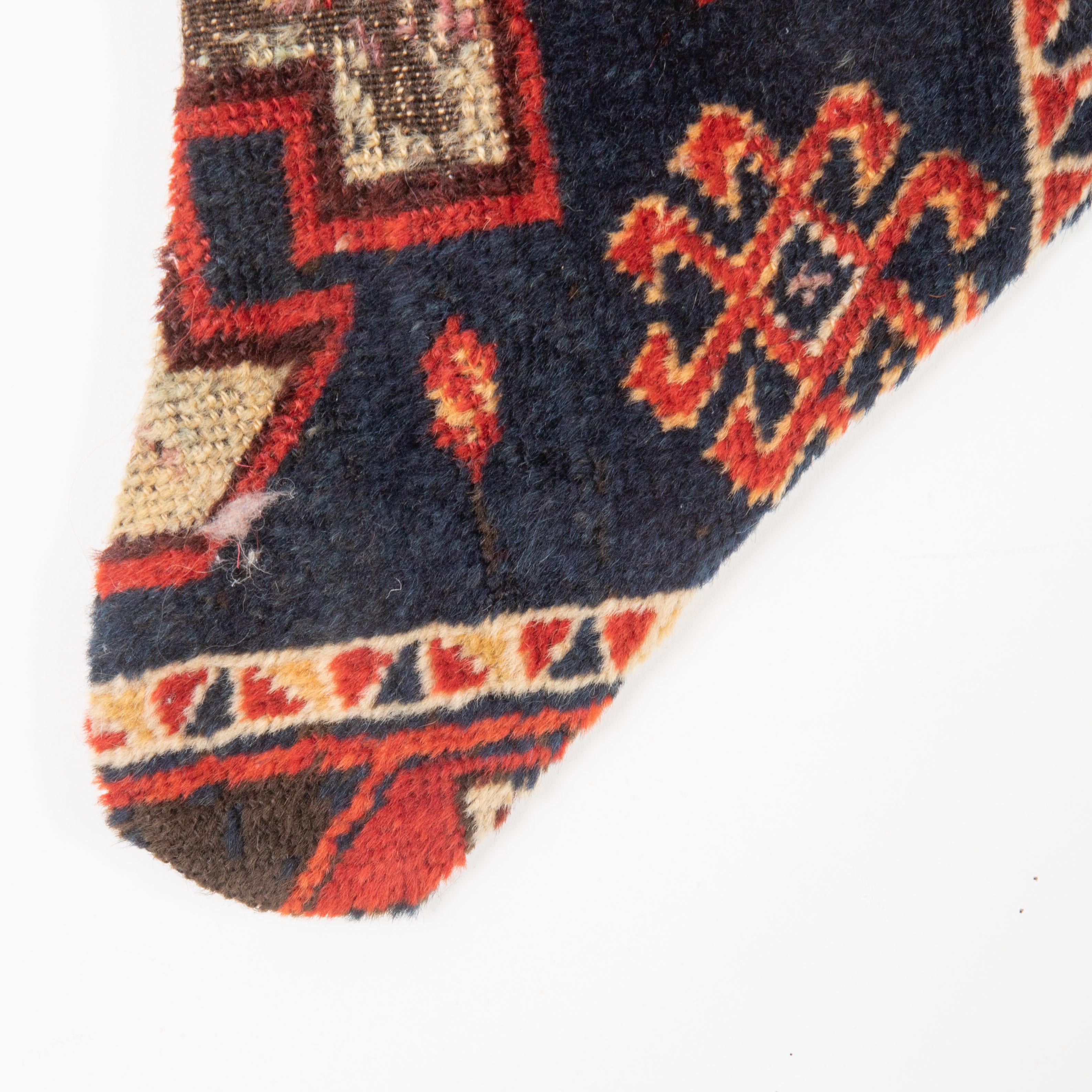 Turkish Christmas Stocking Made from Anatolian Rug Fragments For Sale