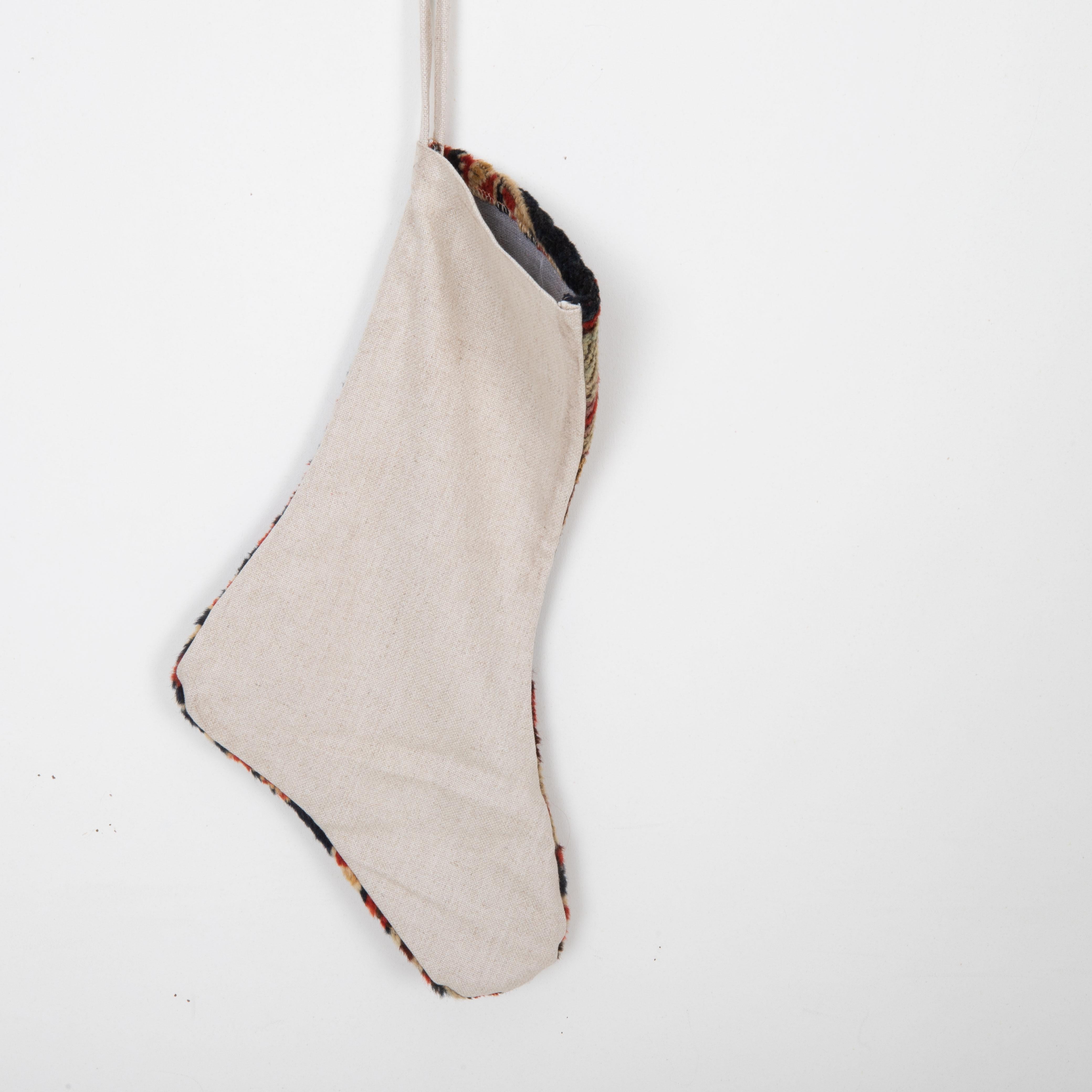 20th Century Christmas Stocking Made from Anatolian Rug Fragments For Sale