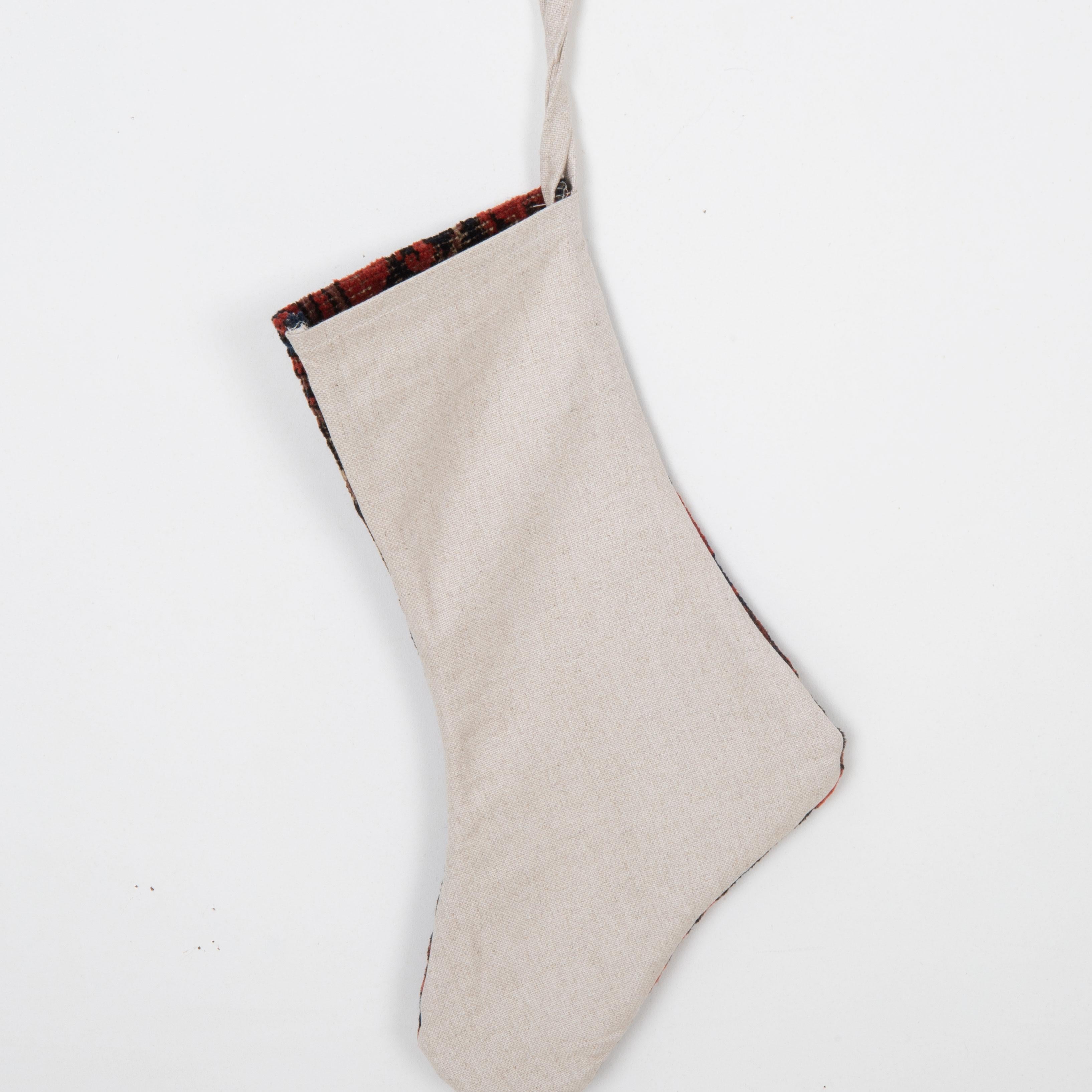 Christmas Stocking Made from Baluch Rug Fragments In Fair Condition For Sale In Istanbul, TR