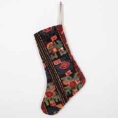Christmas Stocking Made from Caucasian Rug Fragments