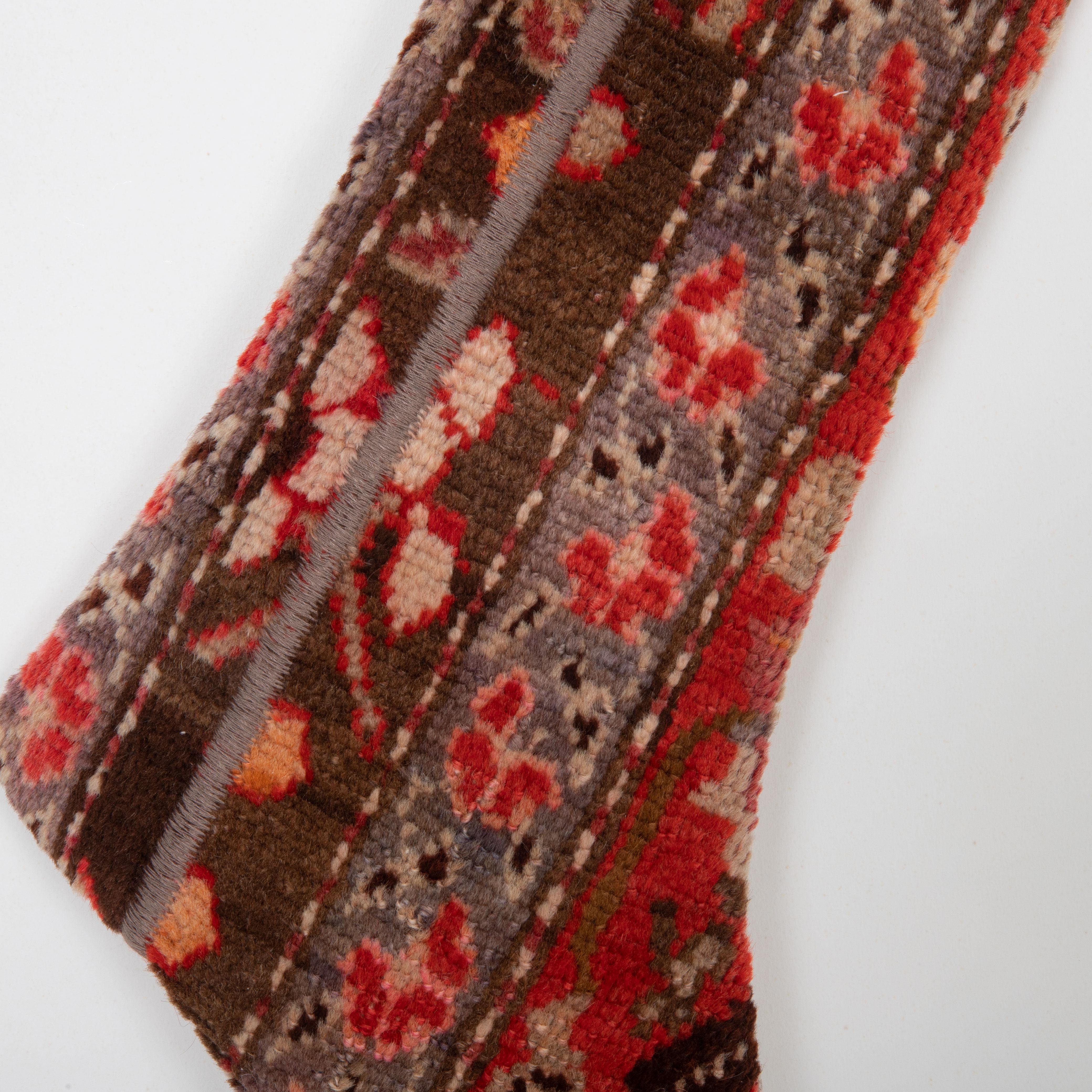 Christmas Stocking Made from Caucasian Rug Fragments In Good Condition For Sale In Istanbul, TR