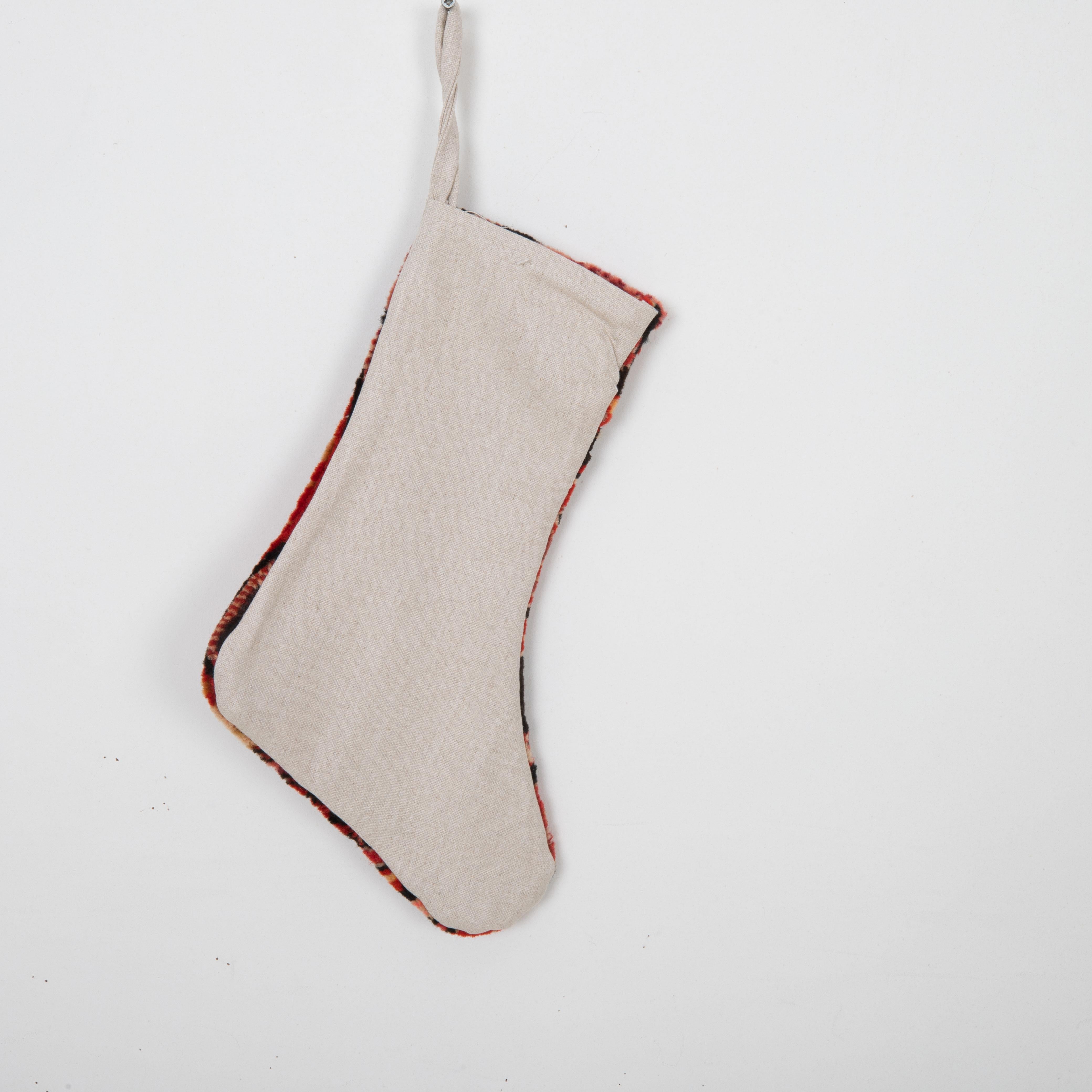 Christmas Stocking Made from Caucasian Rug Fragments For Sale 1
