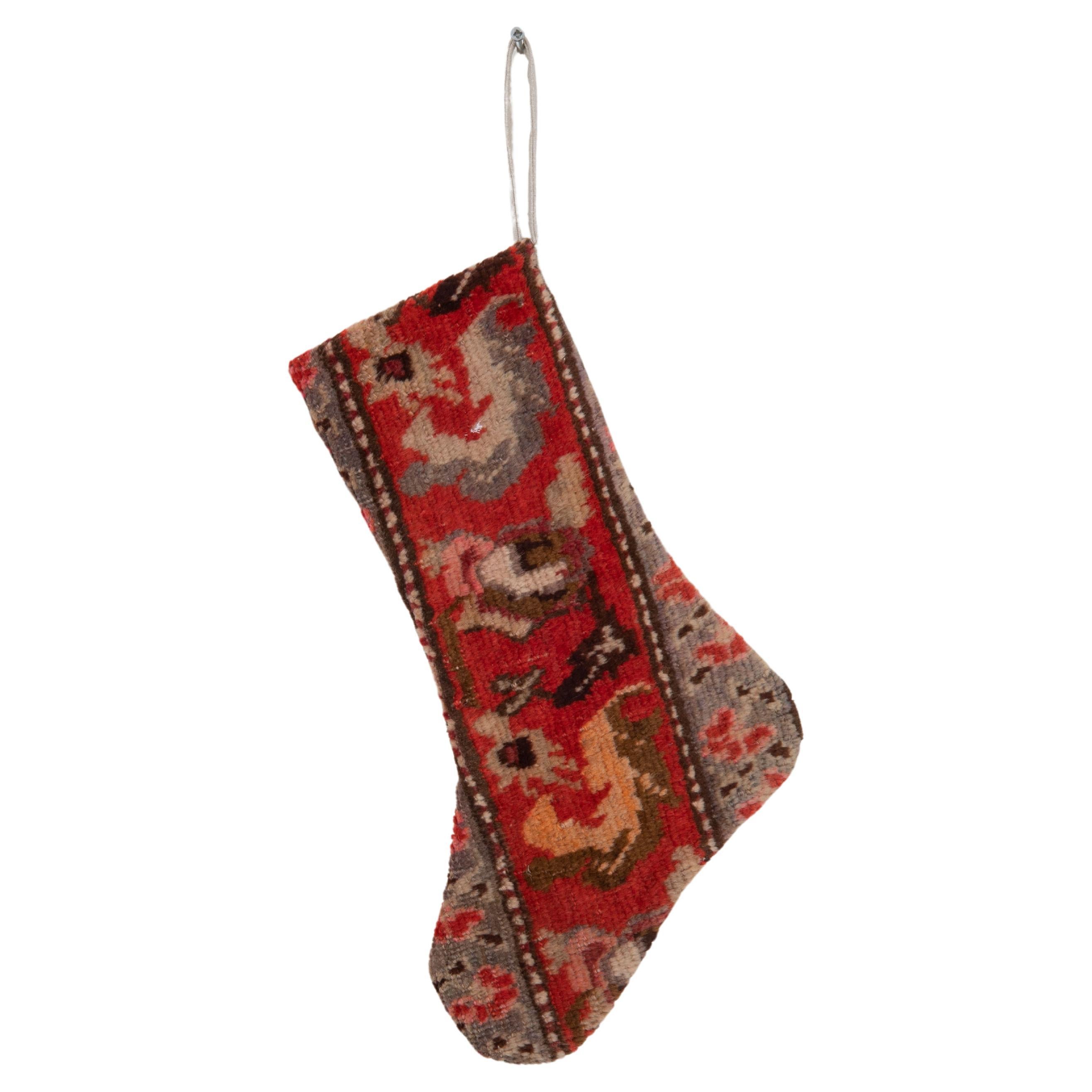 Weihnachts Stocking aus kaukasischen Teppichfragmenten