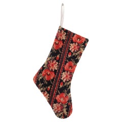 Antique Christmas Stocking Made from Caucasian Rug Fragments