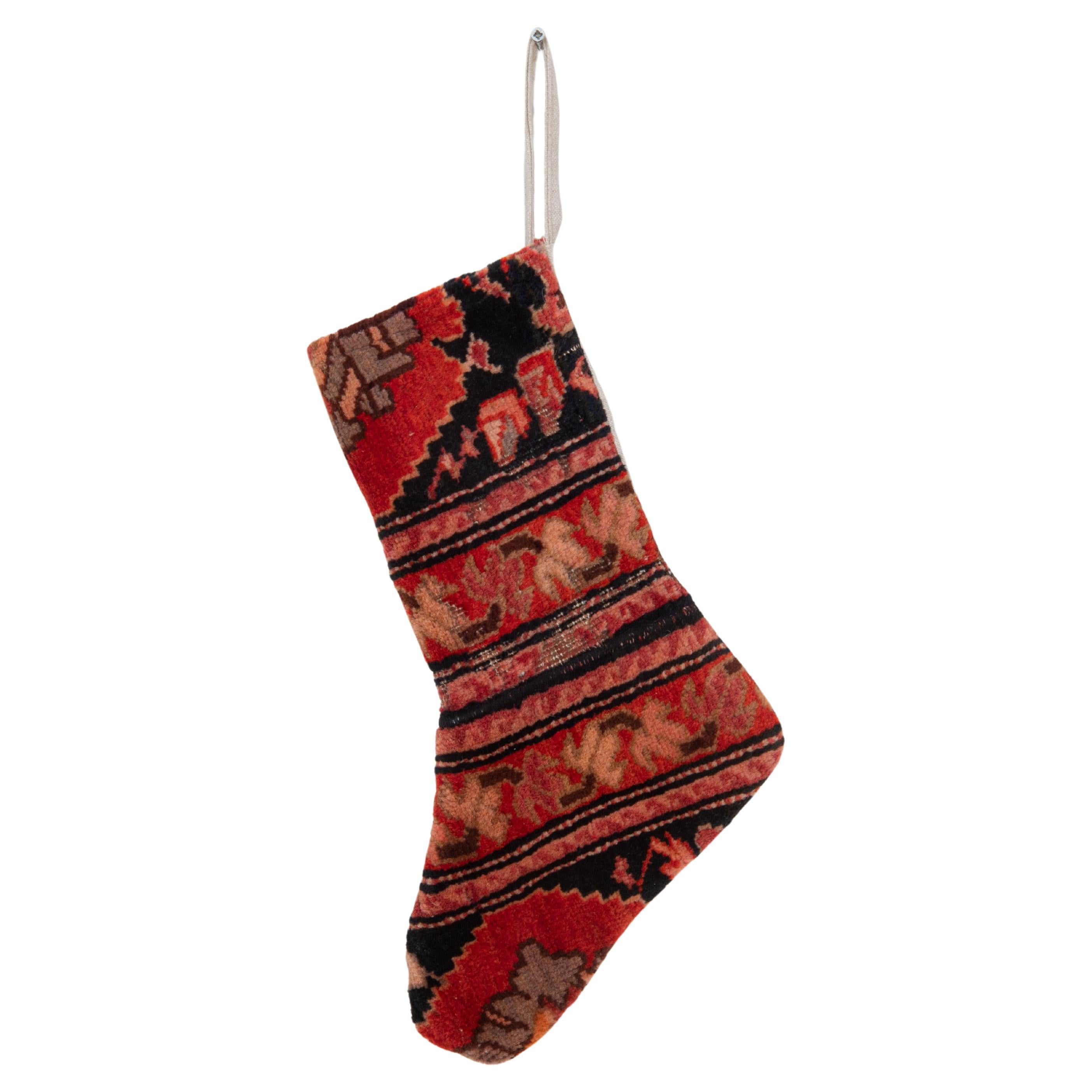 Christmas Stocking Made from Caucasian Rug Fragments