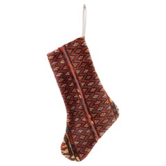 Christmas Stocking Made from Turkmen Rug Fragments