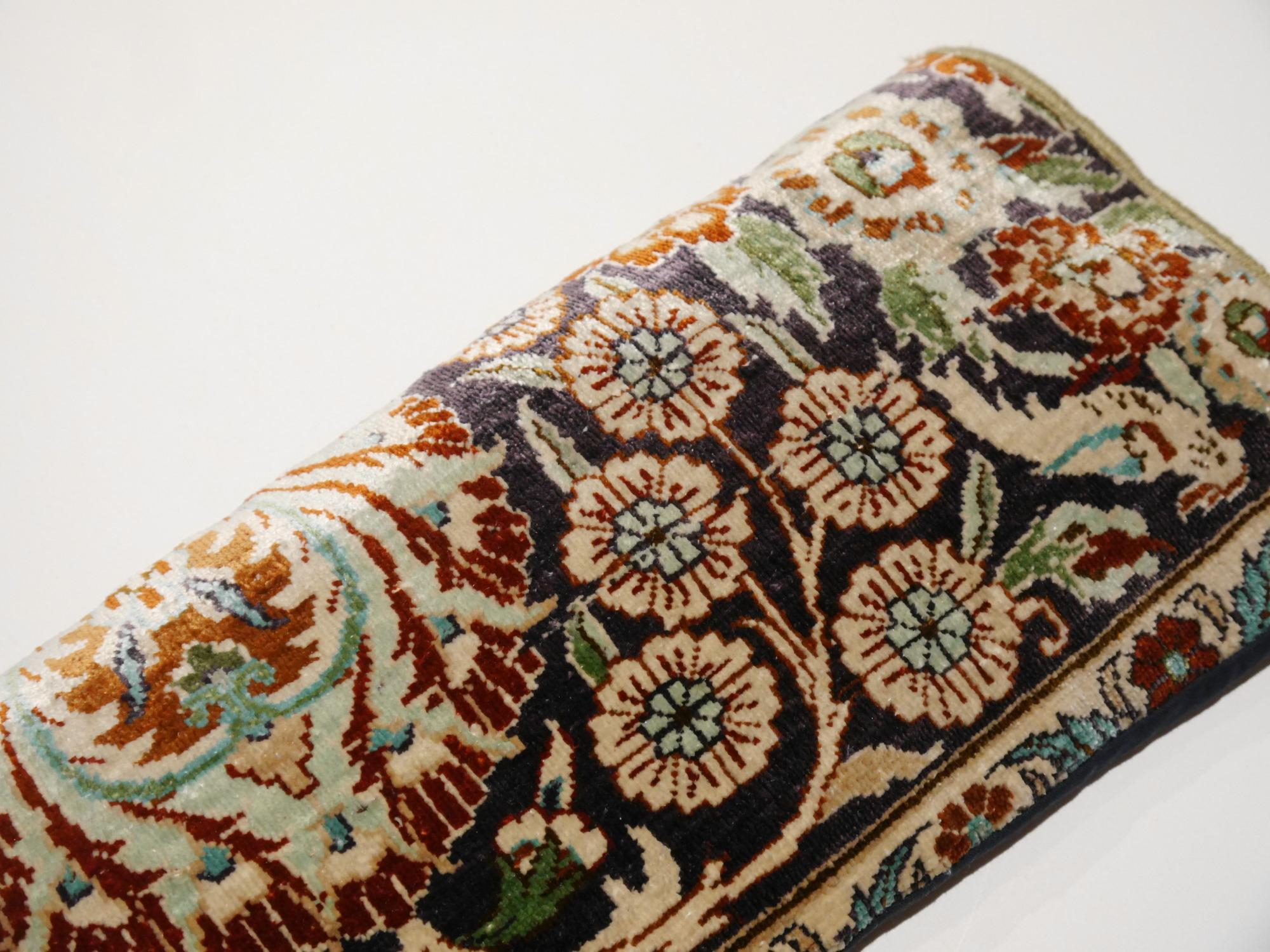 Late 20th Century Christmas Stocking One of a Kind Made of a 1970s Hereke Silk Rug