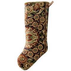 Retro Christmas Stocking One of a Kind Made of a 1970s Hereke Silk Rug