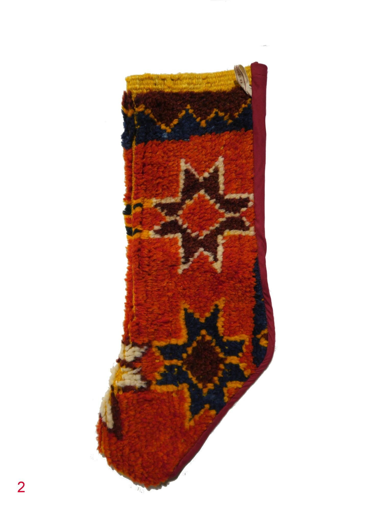Weihnachts Stocking Einzigartiger marokkanischer Berber-Vitrine-Teppich aus den 1970er Jahren (Marokkanisch) im Angebot