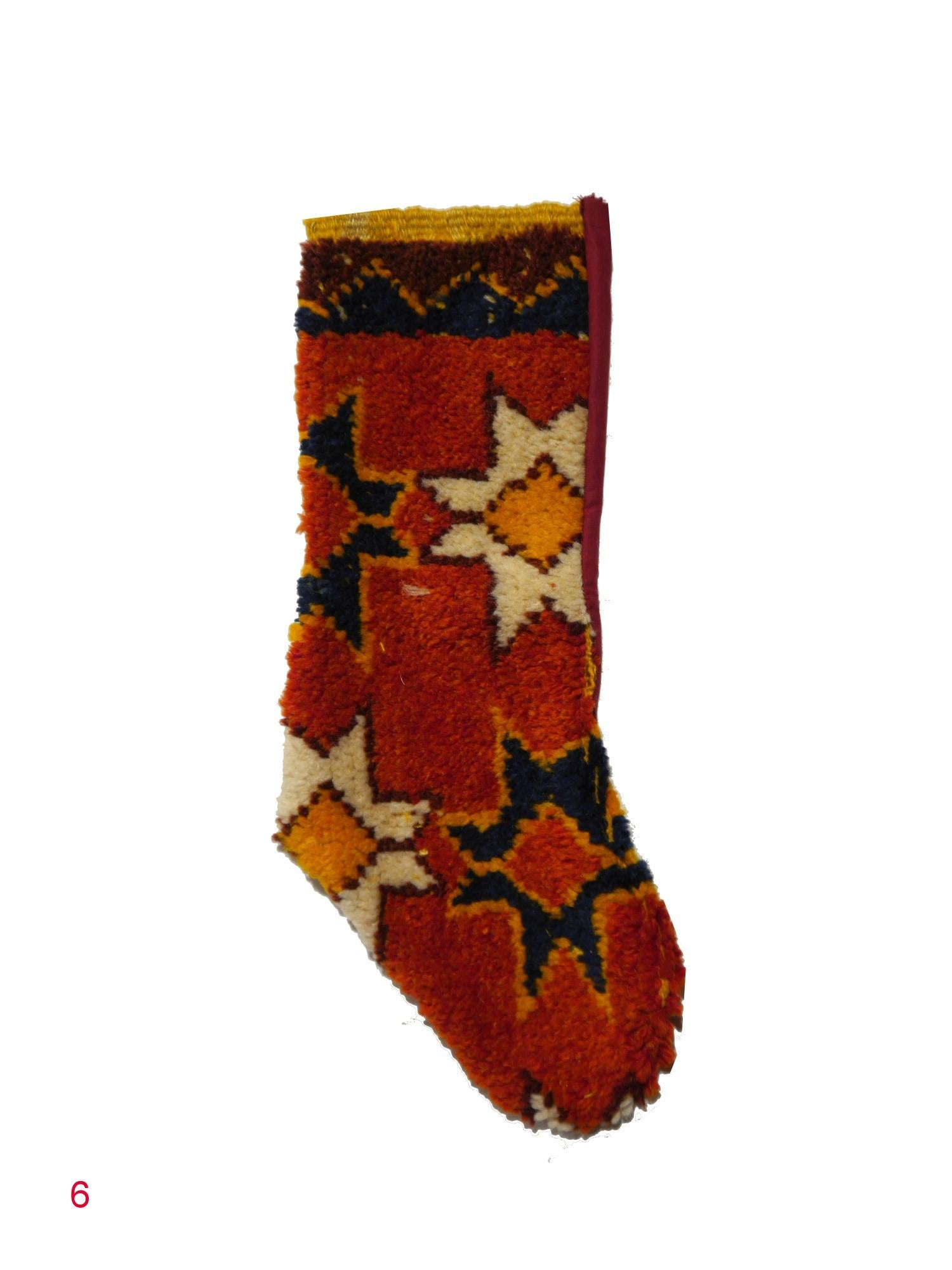 Christmas Stocking One of a Kind Made of 1970s Moroccan Berber Vitnage Rug In Good Condition For Sale In Lohr, Bavaria, DE