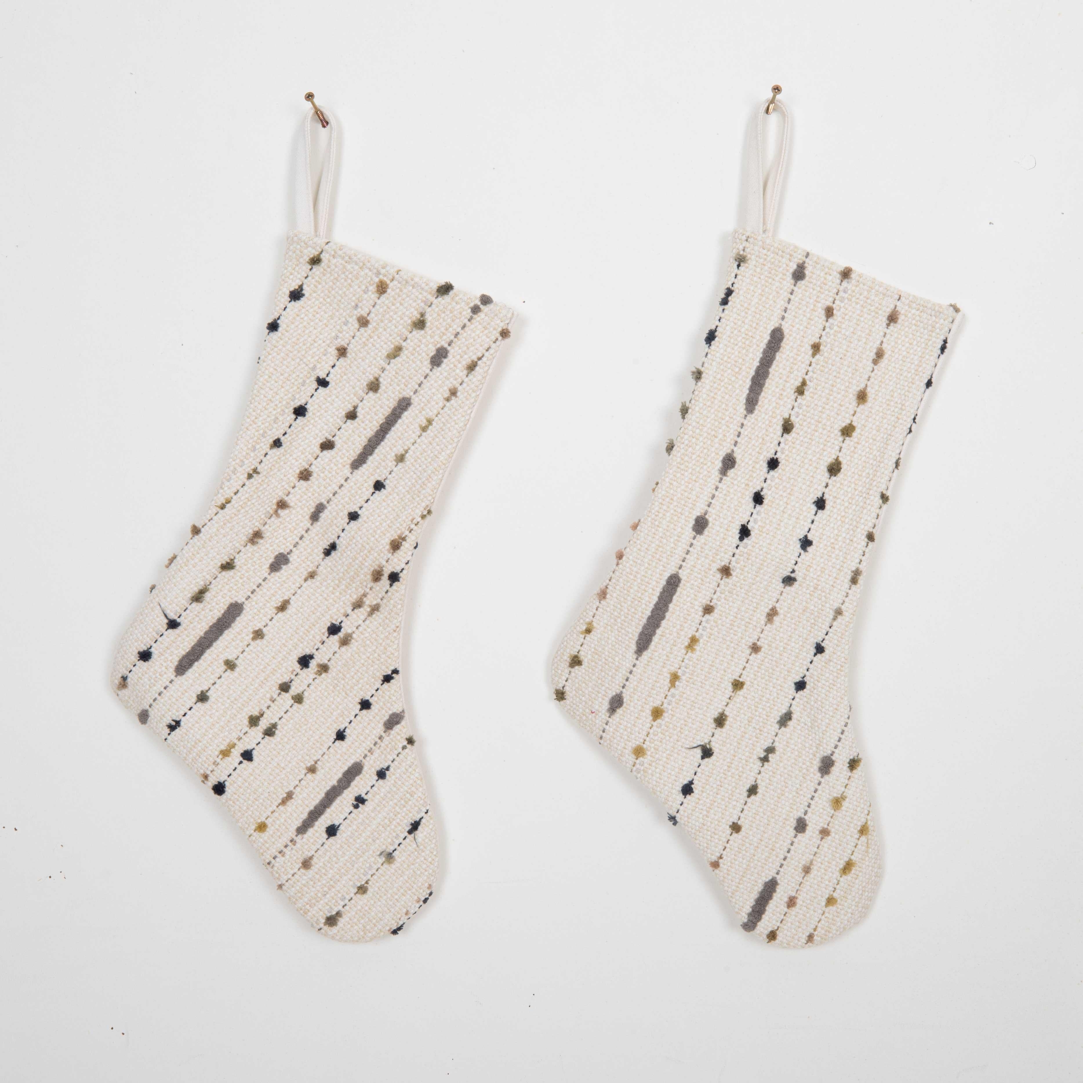 These Christmas Stockings were made from Contemporary, Anatolian Kilim Fragments.


Please note, this stocking was made from kilim fragments
