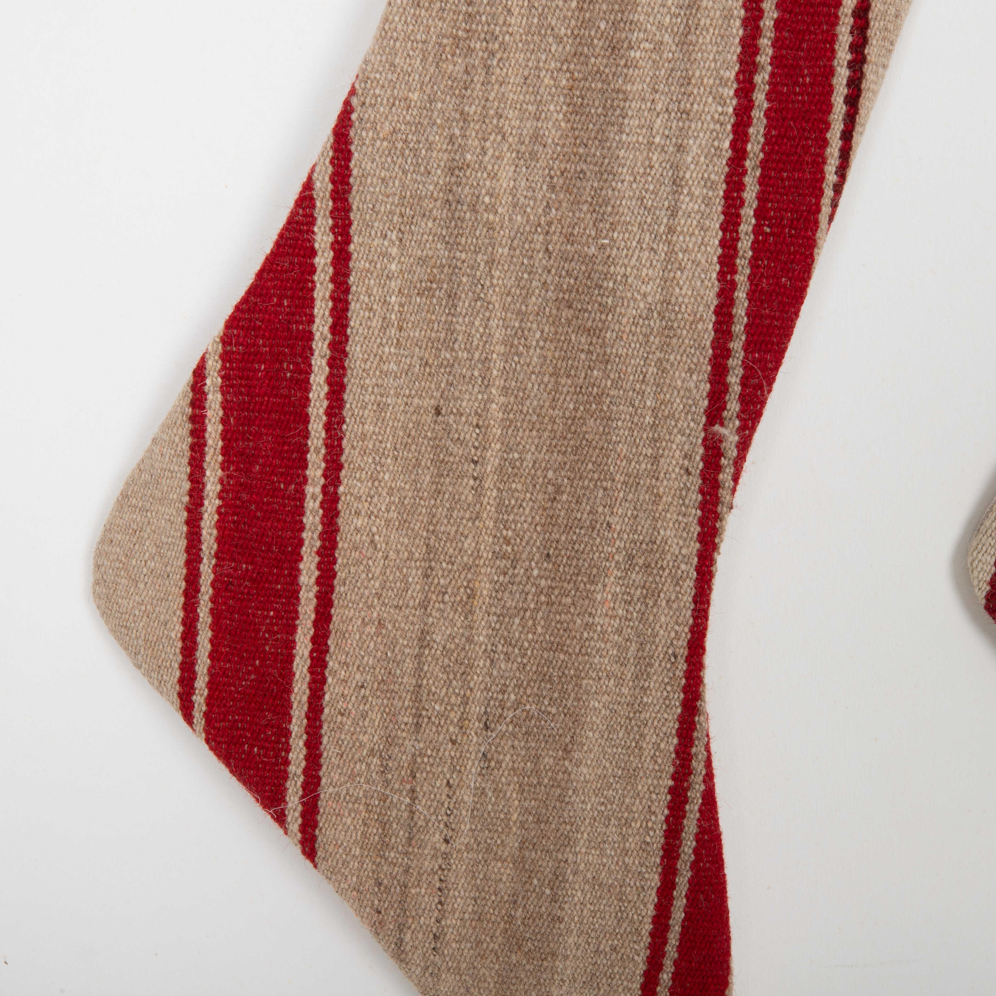 Turkish Christmas Stockings Made from Anatolian Kilim Fragments For Sale