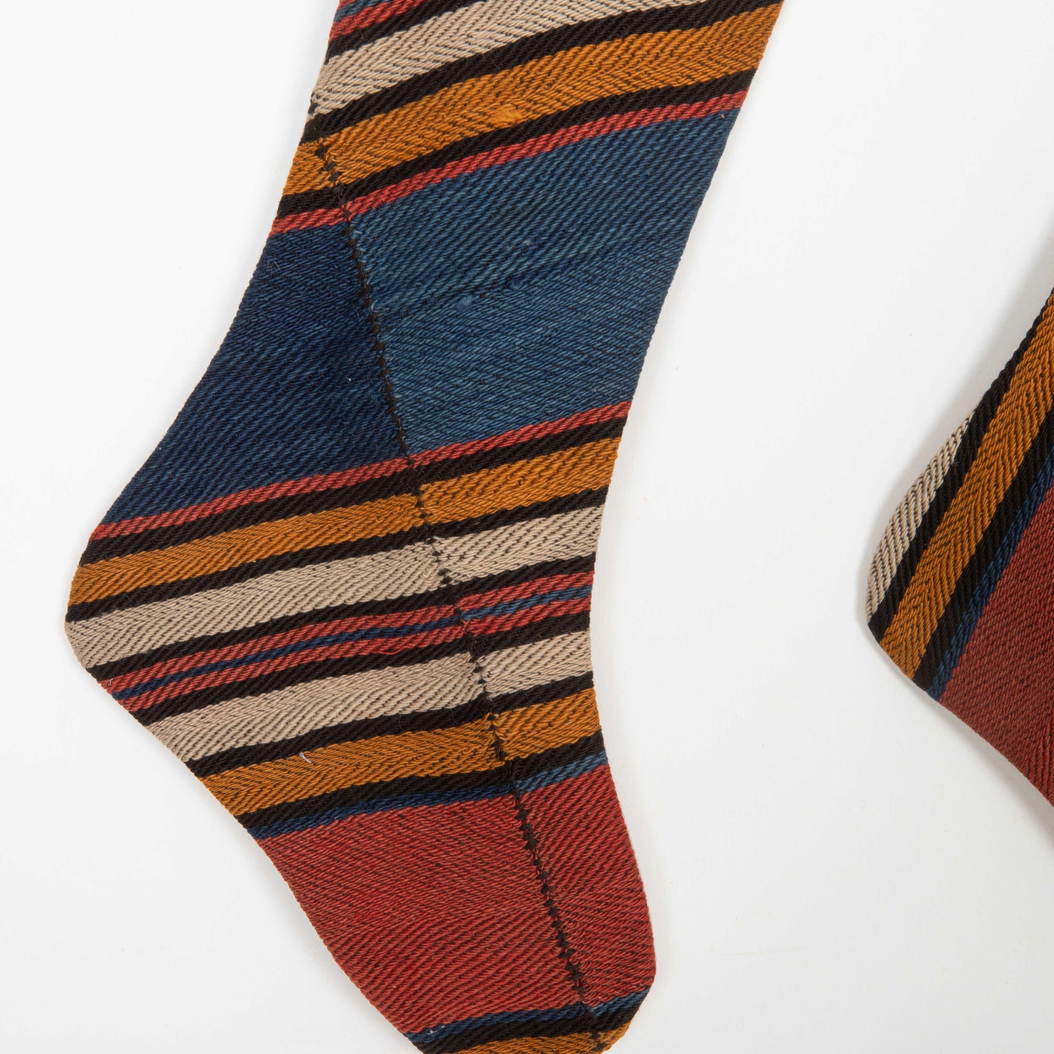 Turkish Christmas Stockings Made from Anatolian Kilim Fragments For Sale