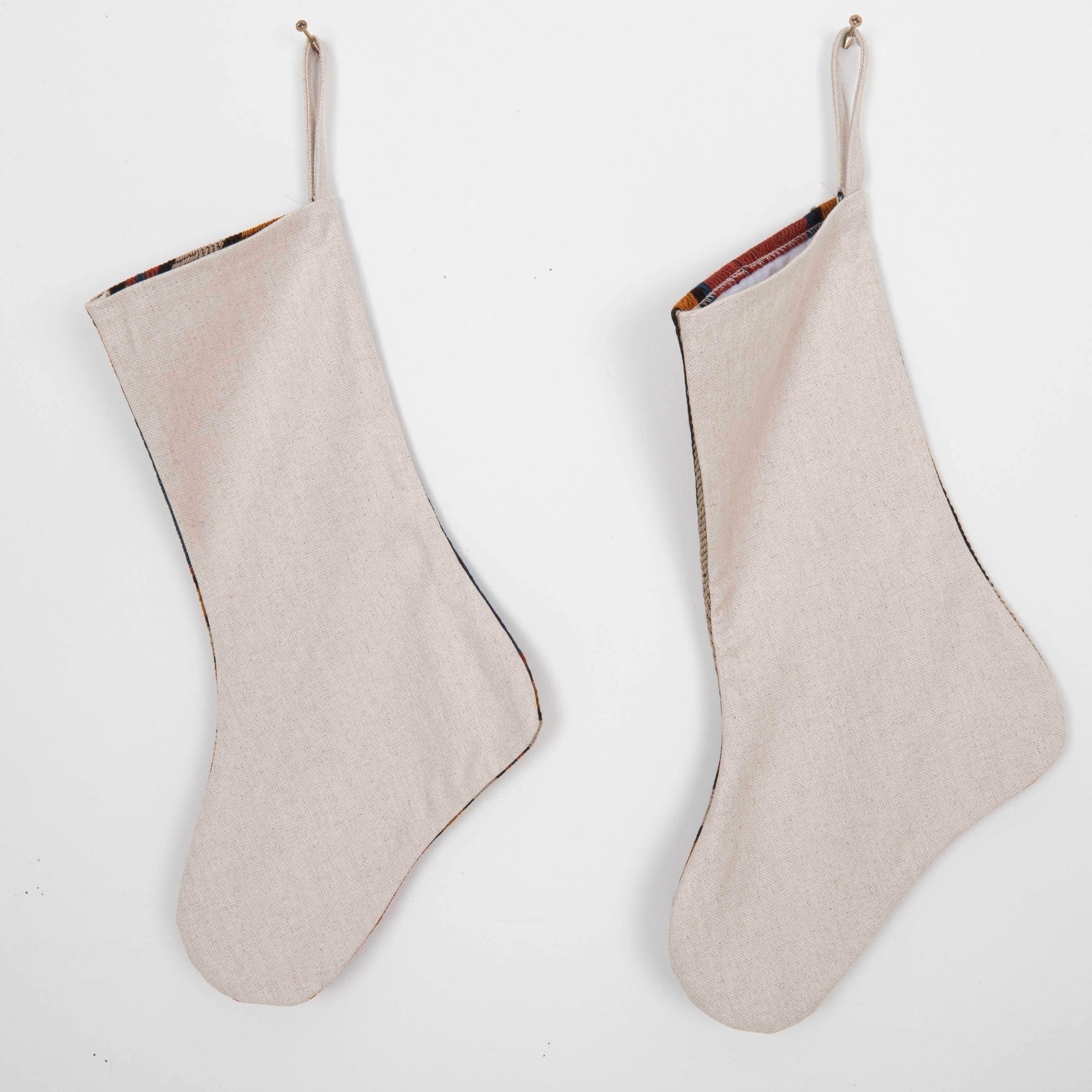 Christmas Stockings Made from Anatolian Kilim Fragments In Good Condition For Sale In Istanbul, TR