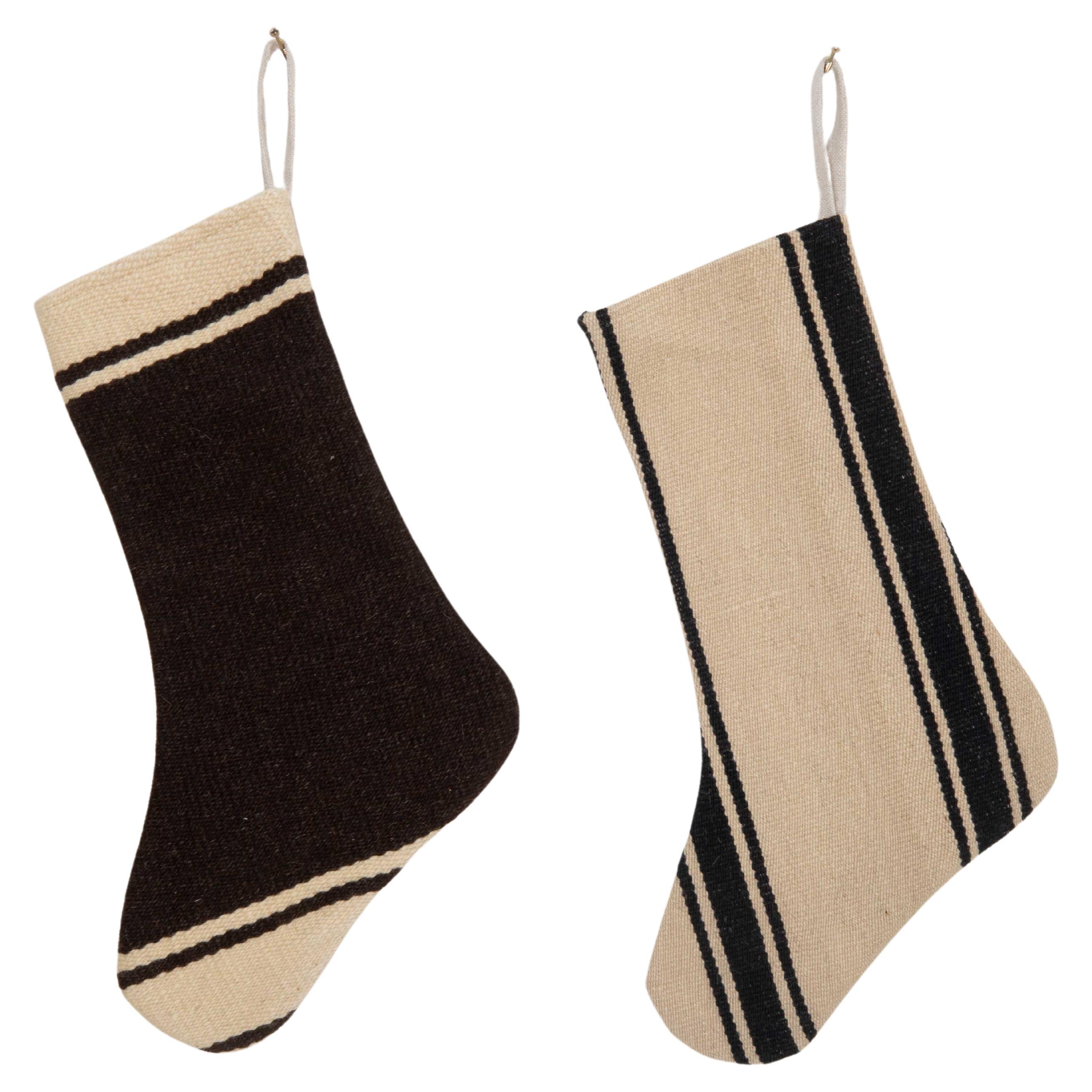 Christmas Stockings Made from Anatolian Kilim Fragments