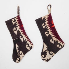 Christmas Stockings Made from Vıntage Suzani Fragments