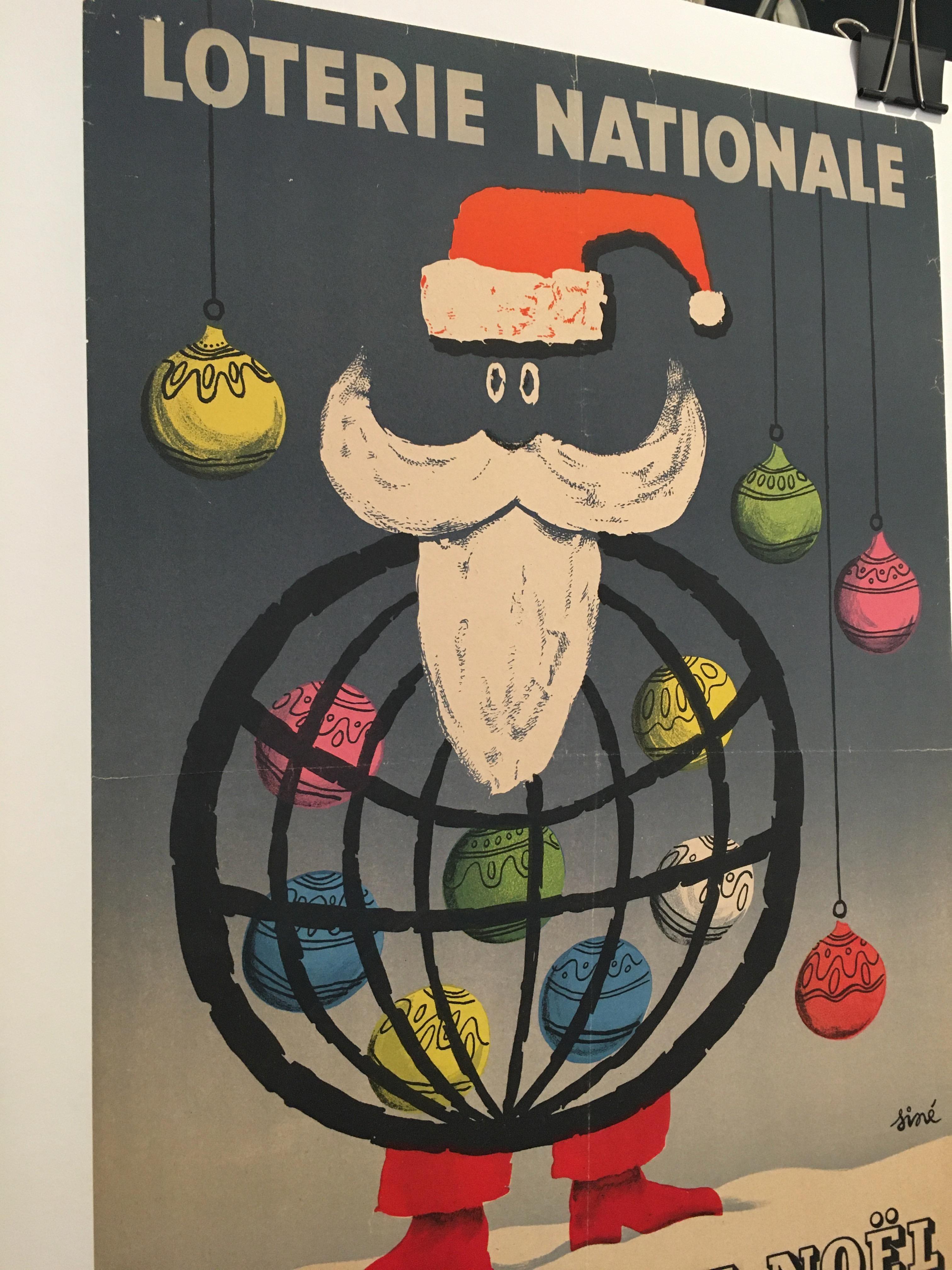 Christmas themed 'Loterie Nationale', original vintage lithograph poster, 1955

Dimensions:
60 x 40

Year:
1955

Condition:
Good

Format:
Linen backed.