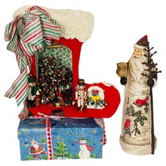 Juguetes de Navidad Papá Noel Árbol de Navidad en Miniatura con Luces