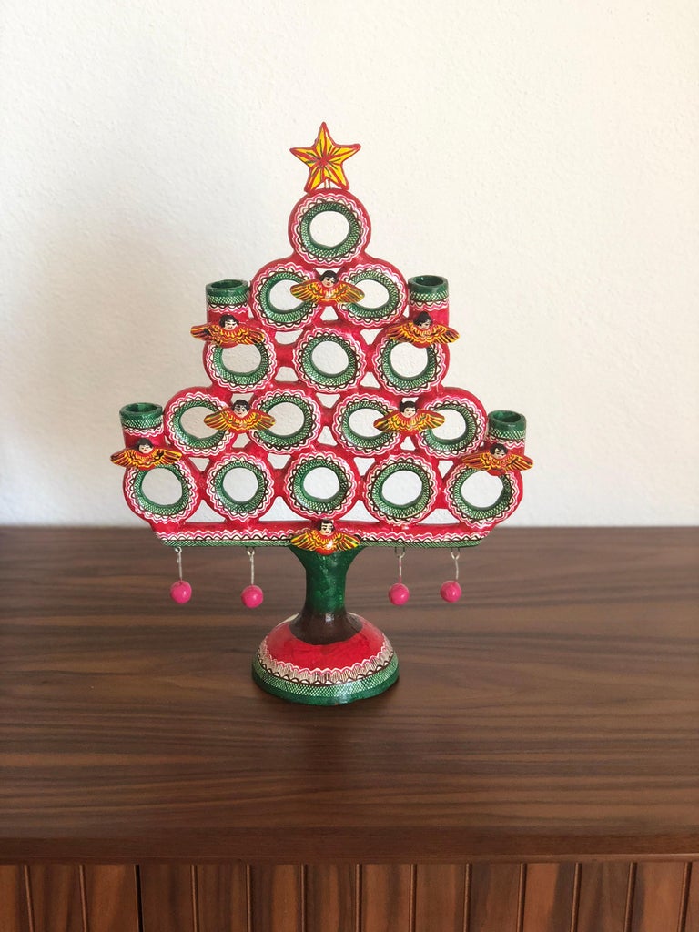 Christmas Tree "Arbol De La Vida" Folk Art Mexico Tree of Life Clay