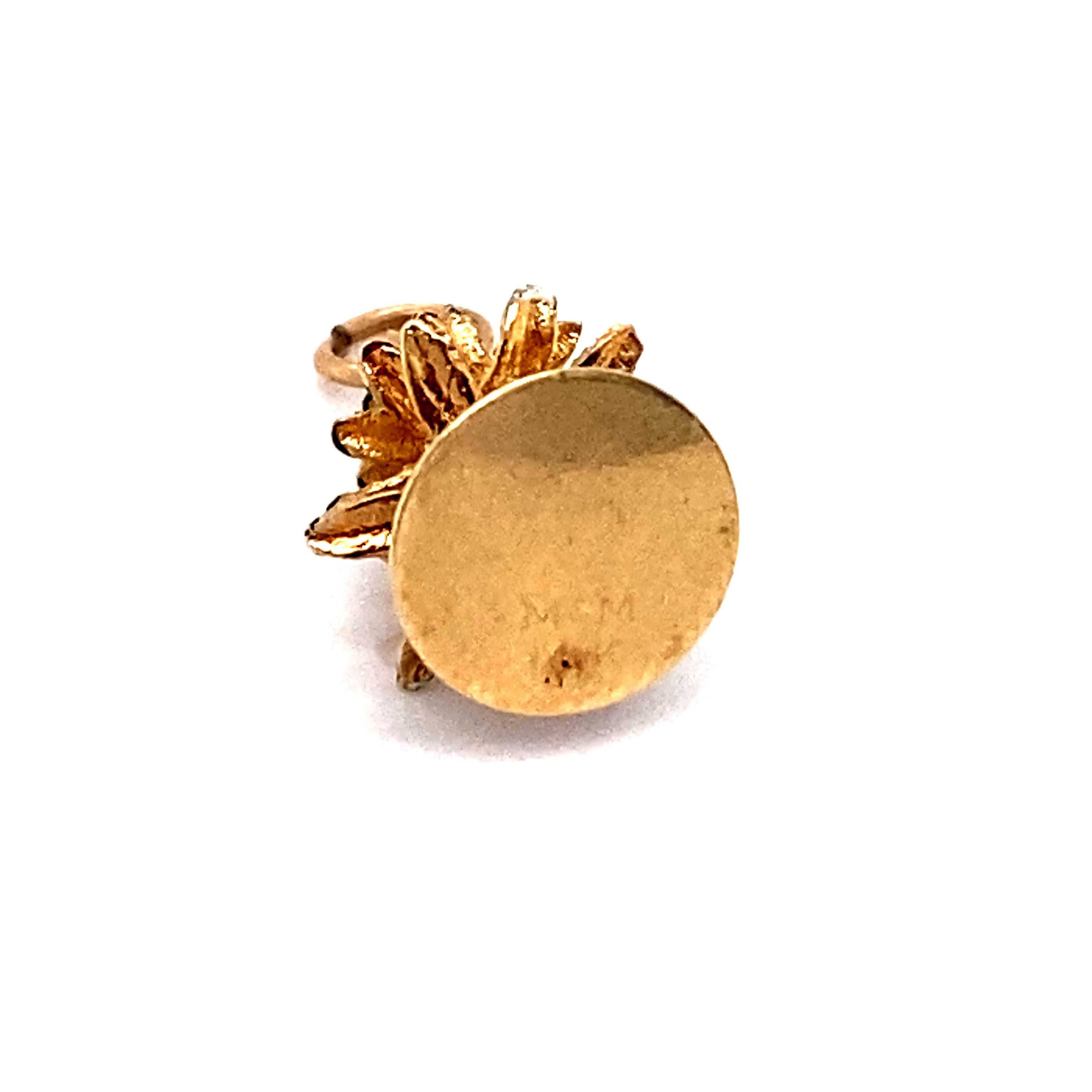Retro Christmas Tree Charm in 14 Karat Gold For Sale